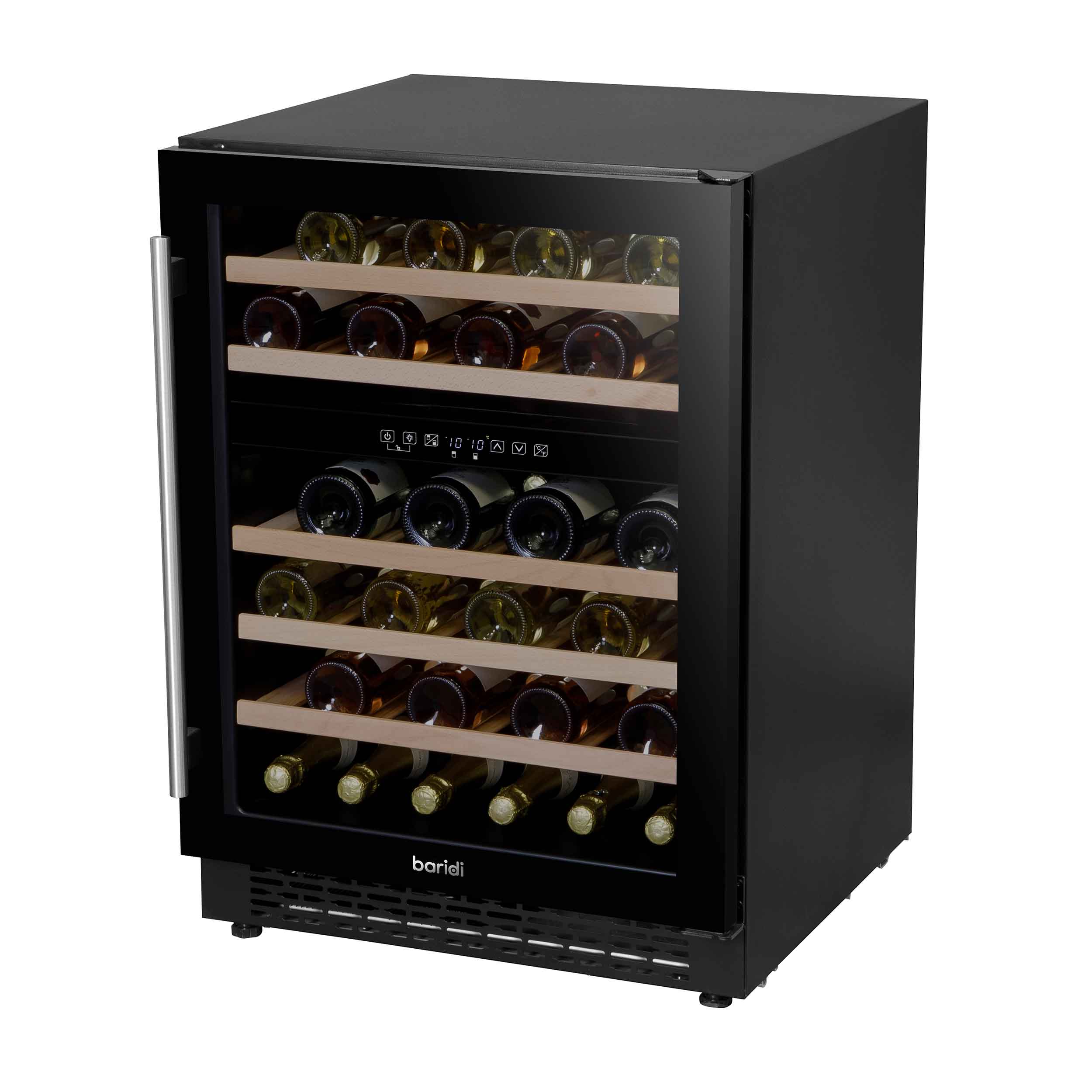 46 Bottle Dual Zone Wine Cooler Refrigerator with Digital Touch Screen - Black DH79 - Perfect for Home, Office, and Restaurant Wine Storage