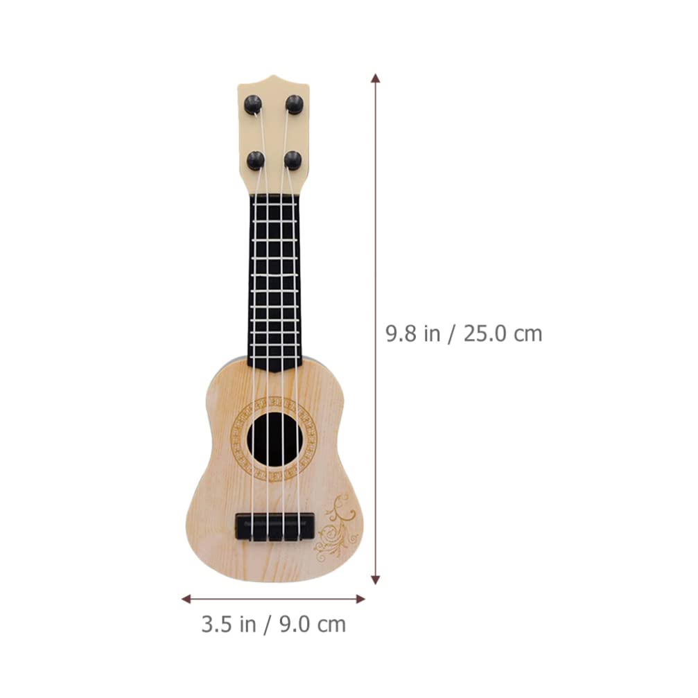 Toddmomy Kids Ukulele Toy - 4-String Plastic Beginner Ukulele Musical Instrument for Toddlers & Children (Beige) - Perfect for Early Music Education & Pretend Play