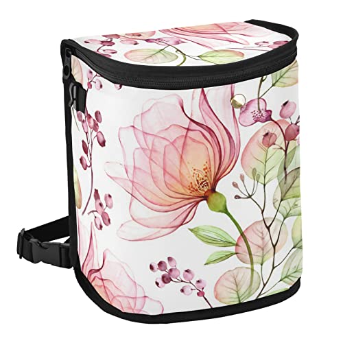 Collapsible Car Trash Can with Rose Floral Design - Hanging Leakproof Auto Garbage Bin for Mini Van, Truck & SUV | Portable Travel Trash Bag for Camping, Road Trips & Daily Commute