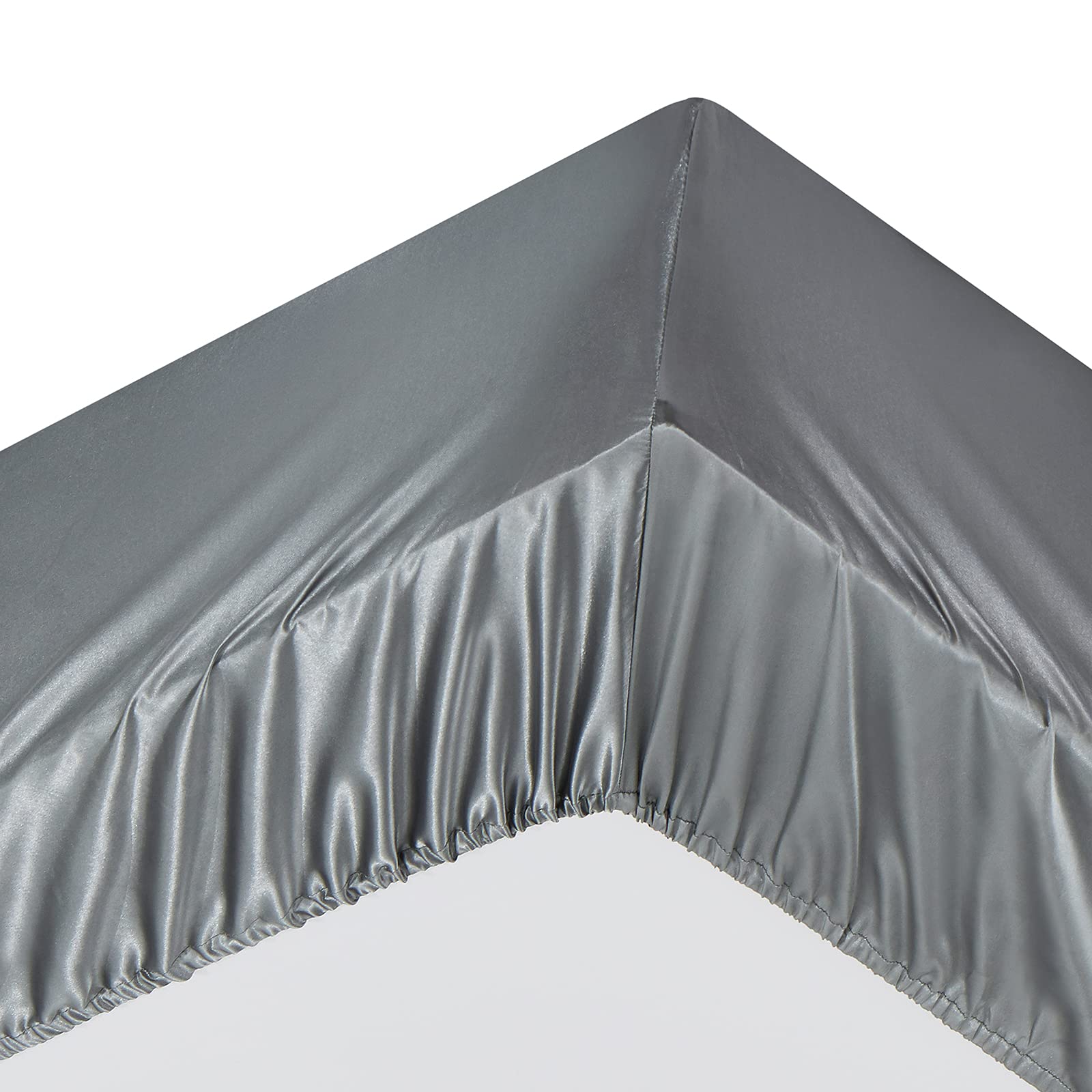 Ersmak 7-Piece Queen Size Satin Bed Sheets Set - Luxury Silky Grey Satin Sheets with Deep Pocket Fitted Sheet, Flat Sheet & 5 Pillowcases (4 Queen + 1 Body Pillowcase) | Ultra Soft Bedding for Master Bedroom, Guest Room & Hotel Use