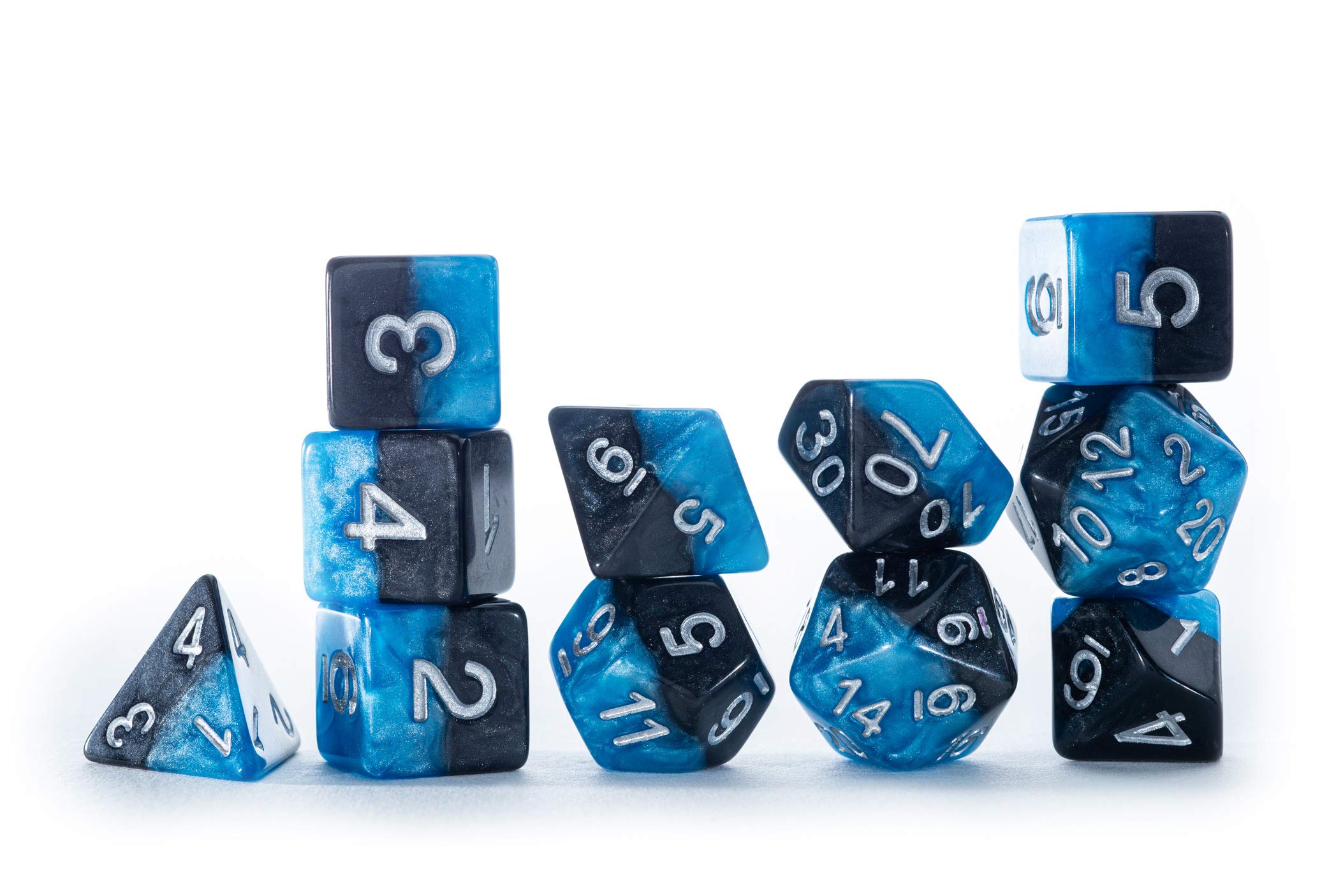 Gate Keeper Games Halfsies Dice: Bat Dice - Unique Polyhedral Dice Set for D&D, RPG & Tabletop Gaming - Perfect for Halloween, Horror Campaigns & Vampire Themed Games