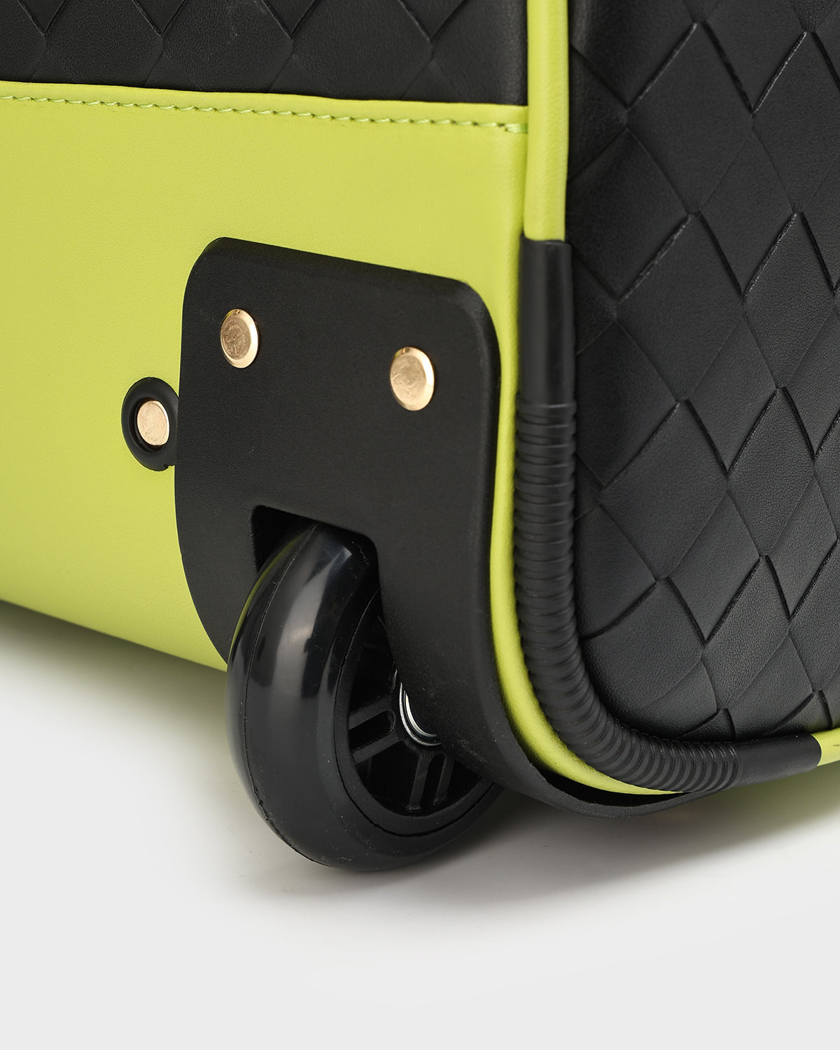 Bodega Rolling Duffle Bag - Black & Slyme Waterproof Travel Luggage for Gym, Sports, Weekend Getaways & Business Trips