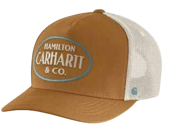Carhartt Brown Twill Mesh Back Hamilton Embroidered Cap - Premium Baseball Hat for Men & Women - Perfect for Outdoor Activities, Sports & Casual Wear