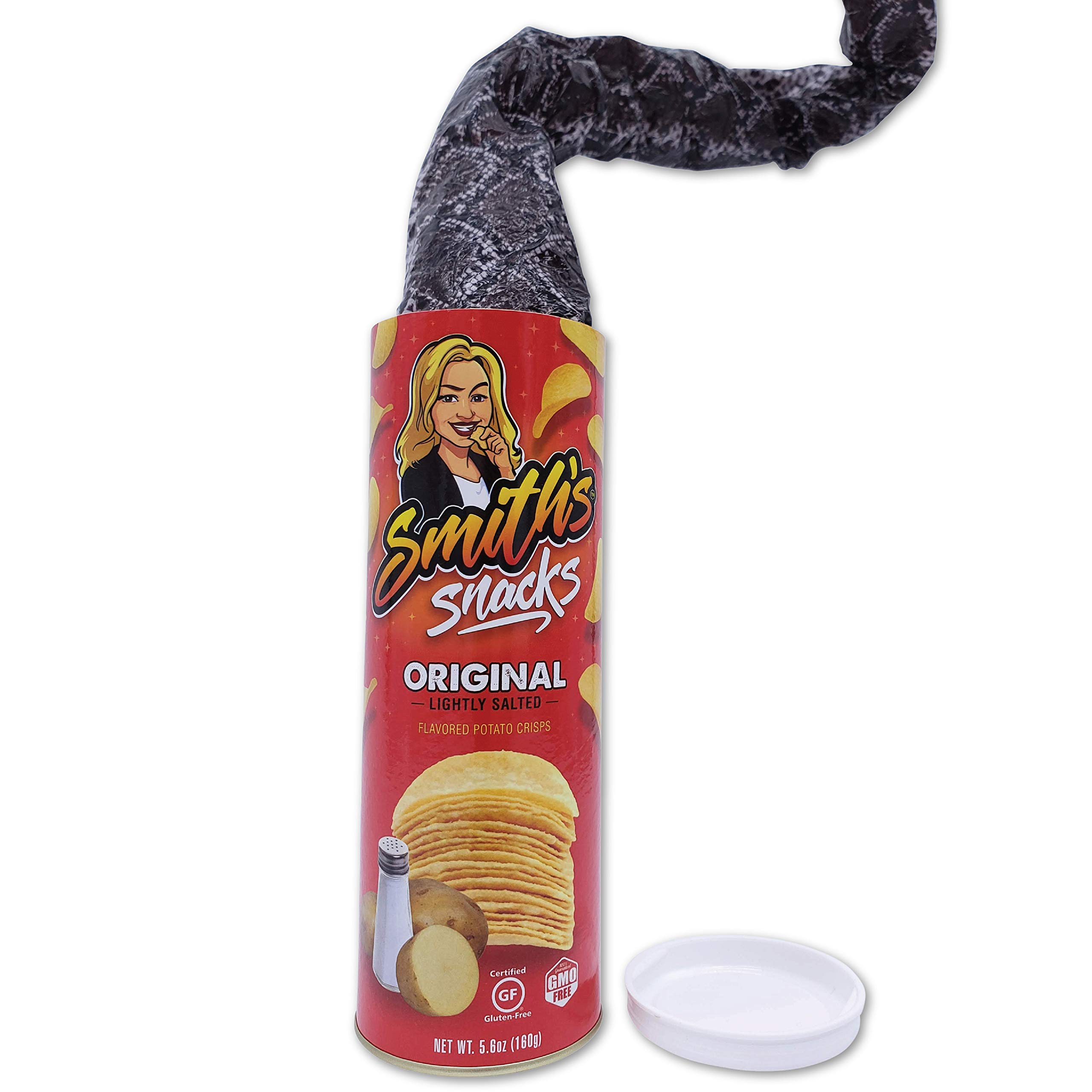 Smith's Snacks Potato Chip Snake Prank Can - Hilarious Fake Snake Surprise Gift for Teens & Adults (Ages 14+) - Perfect for April Fools' Day, Halloween Pranks & Office Jokes