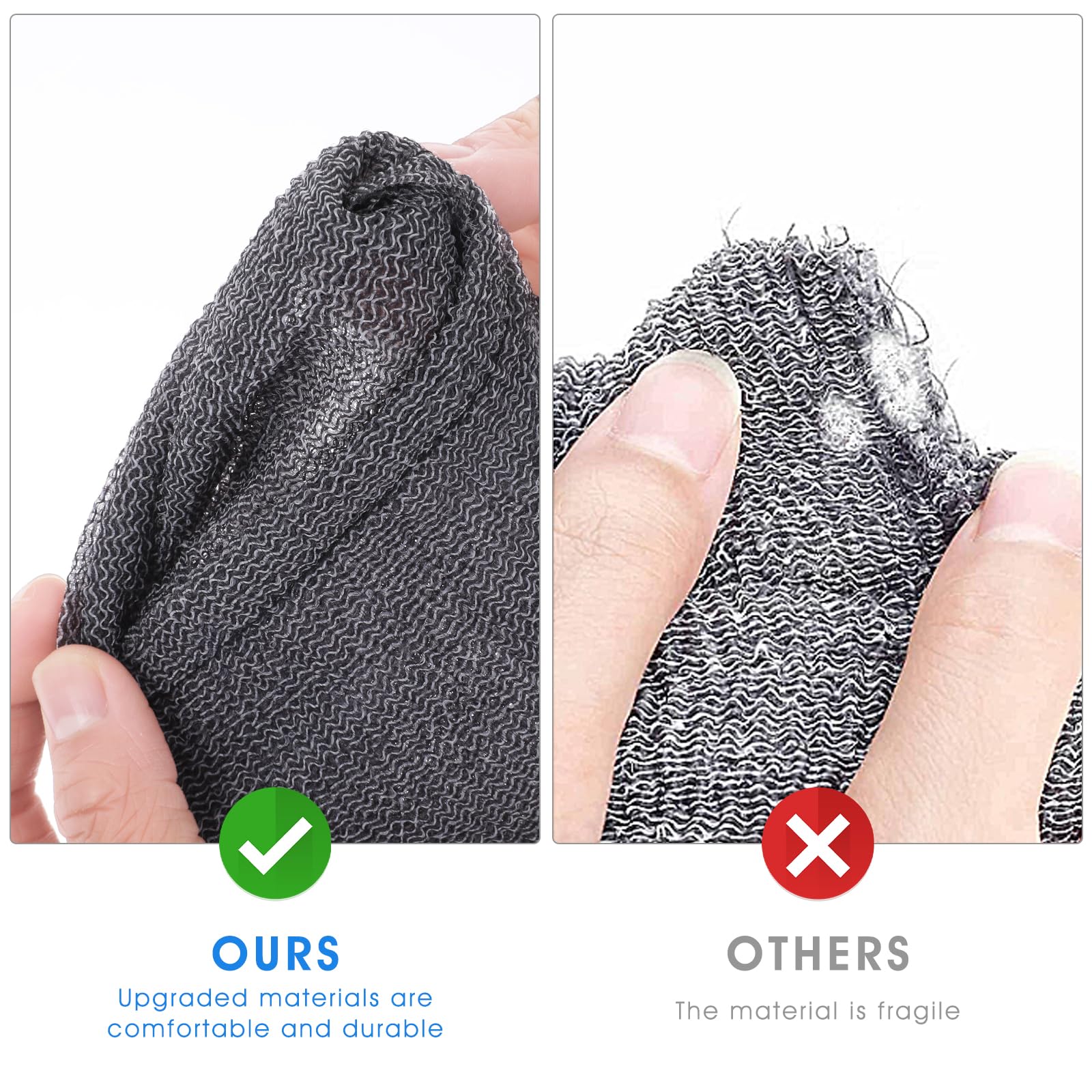 Exfoliating Soap Bag for Bar Soap - 4 Pack Soap Saver Pouch with Body Scrubber Sponge, Exfoliator for Shower & Bath - Reusable Mesh Pouch for Large Soap Bars or Leftover Bits (Grey, Blue, Pink, Black) - Perfect for Travel, Camping & Eco-Friendly Bath Routine