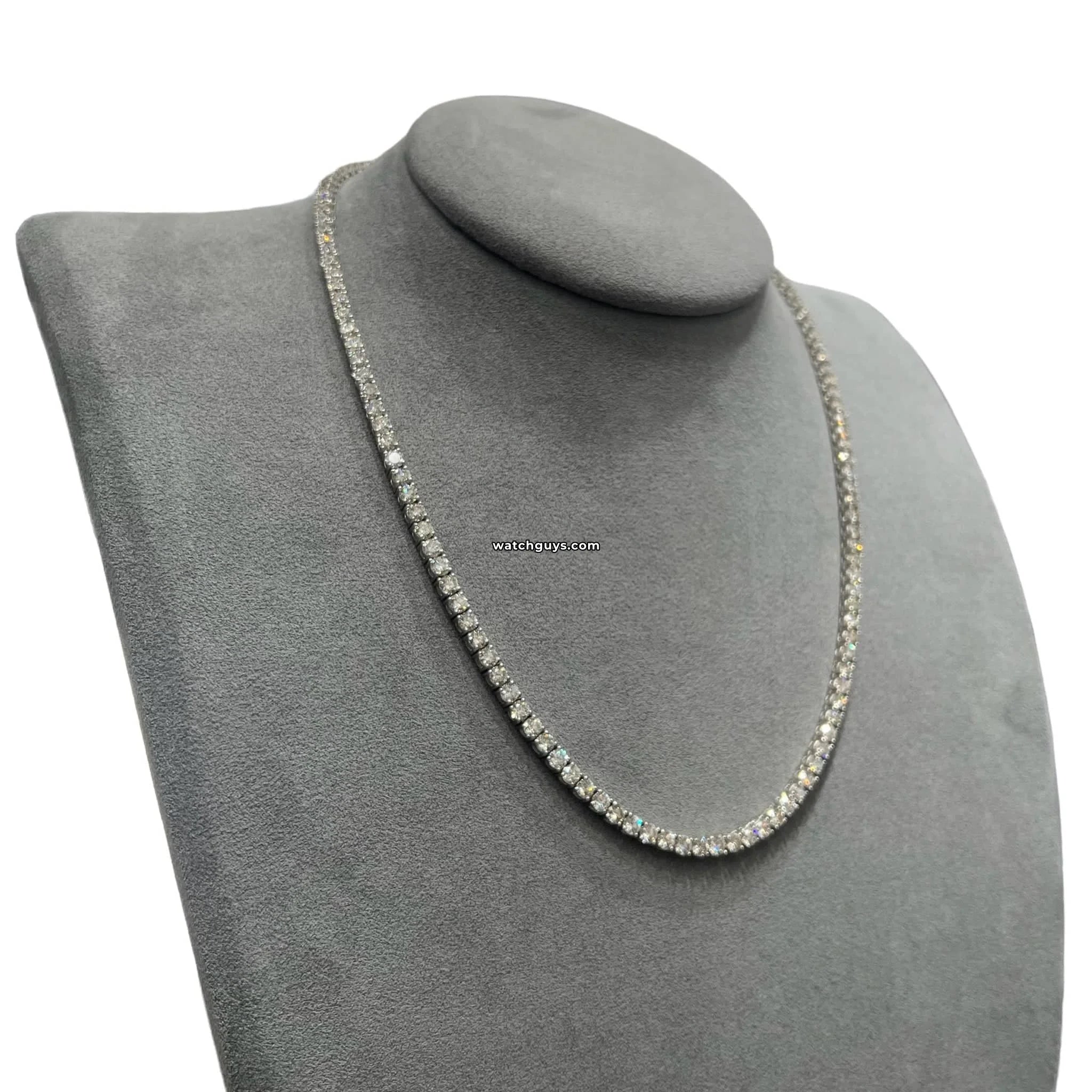 25 Carat Diamond Tennis Necklace in 14k White Gold - Elegant Jewelry for Weddings, Parties & Special Occasions