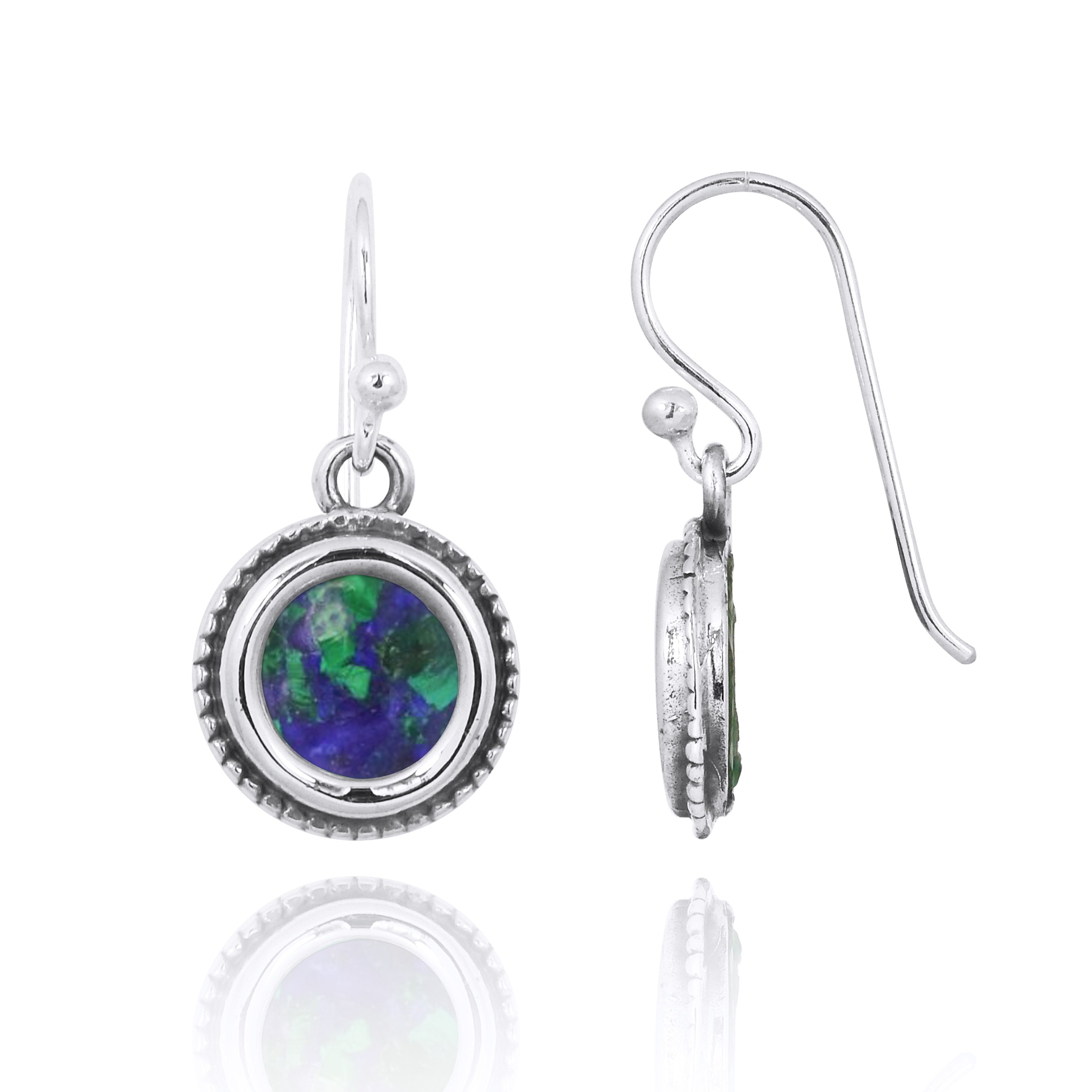 Azurite Malachite Drop Earrings for Women – Handmade Gemstone Dangle Earrings, Boho Chic Jewelry Gift for Her – Perfect for Parties, Weddings & Everyday Wear