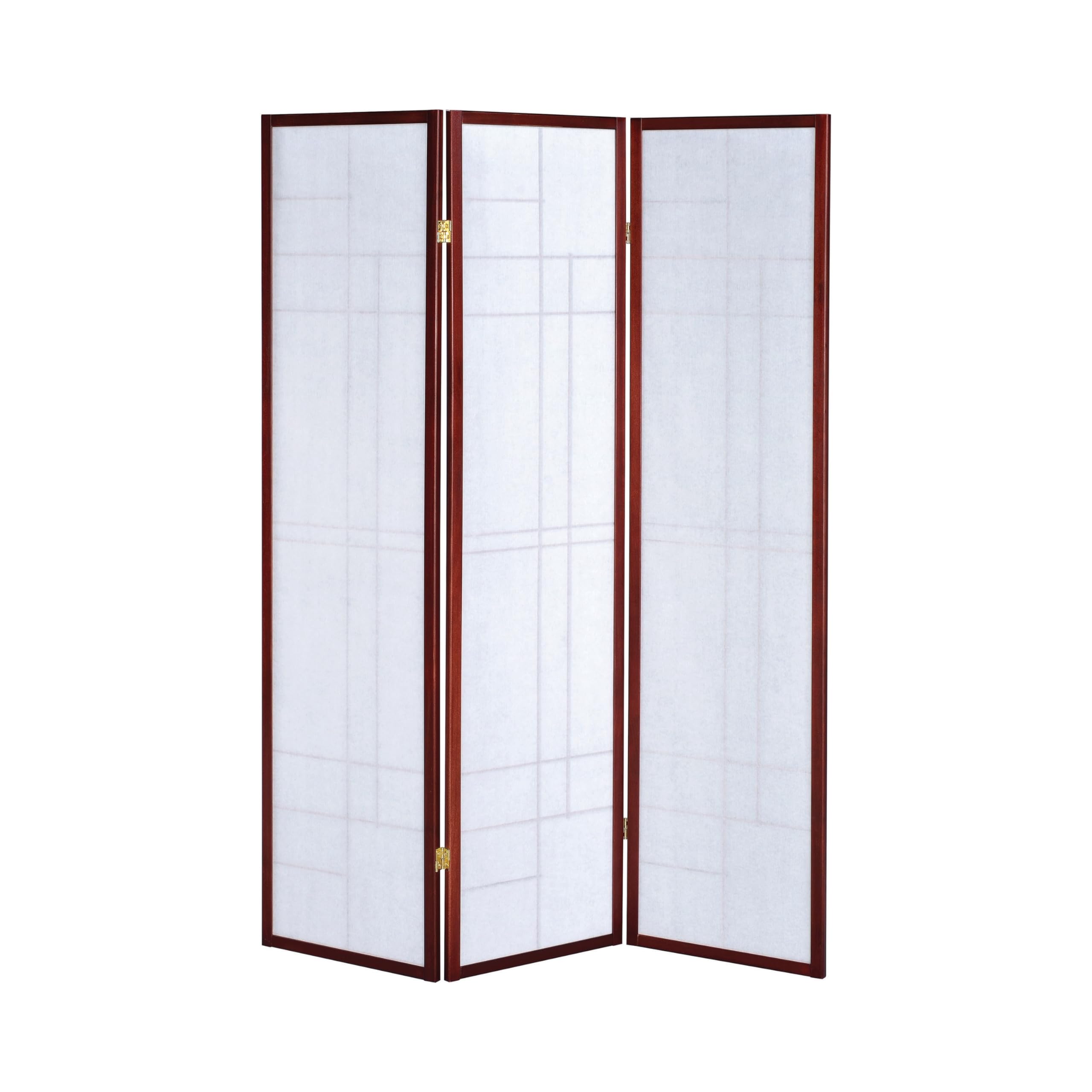 Stylish Brown and White Room Divider by Benzara - Perfect for Home Office, Living Room & Bedroom Privacy