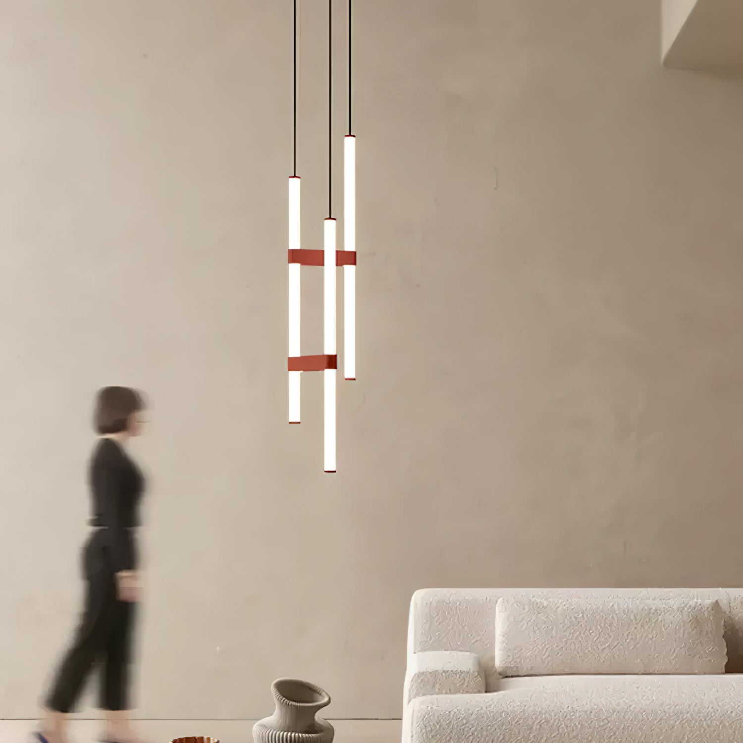 Modern Horizontal Chandelier - Sleek Linear Crystal Ceiling Light Fixture for Dining Room, Living Room & Bedroom | Elegant Lighting for Home Decor