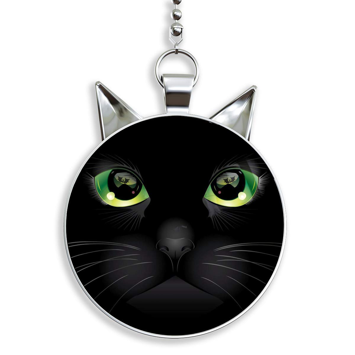 Bat Eyes Cat Shaped Ceiling Fan Pull Chain - Decorative Light Switch Pendant for Home, Bedroom, Nursery & Halloween Decor