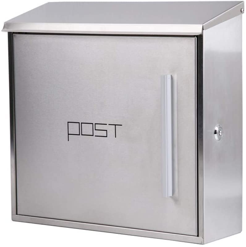 Lockable Wall Mount Mailbox - Large Capacity Galvanized Metal Outdoor Mailbox with Key - Modern Rustproof Design for Home, Commercial & Rural Use - Perfect for Porch, Garden & Driveway Security