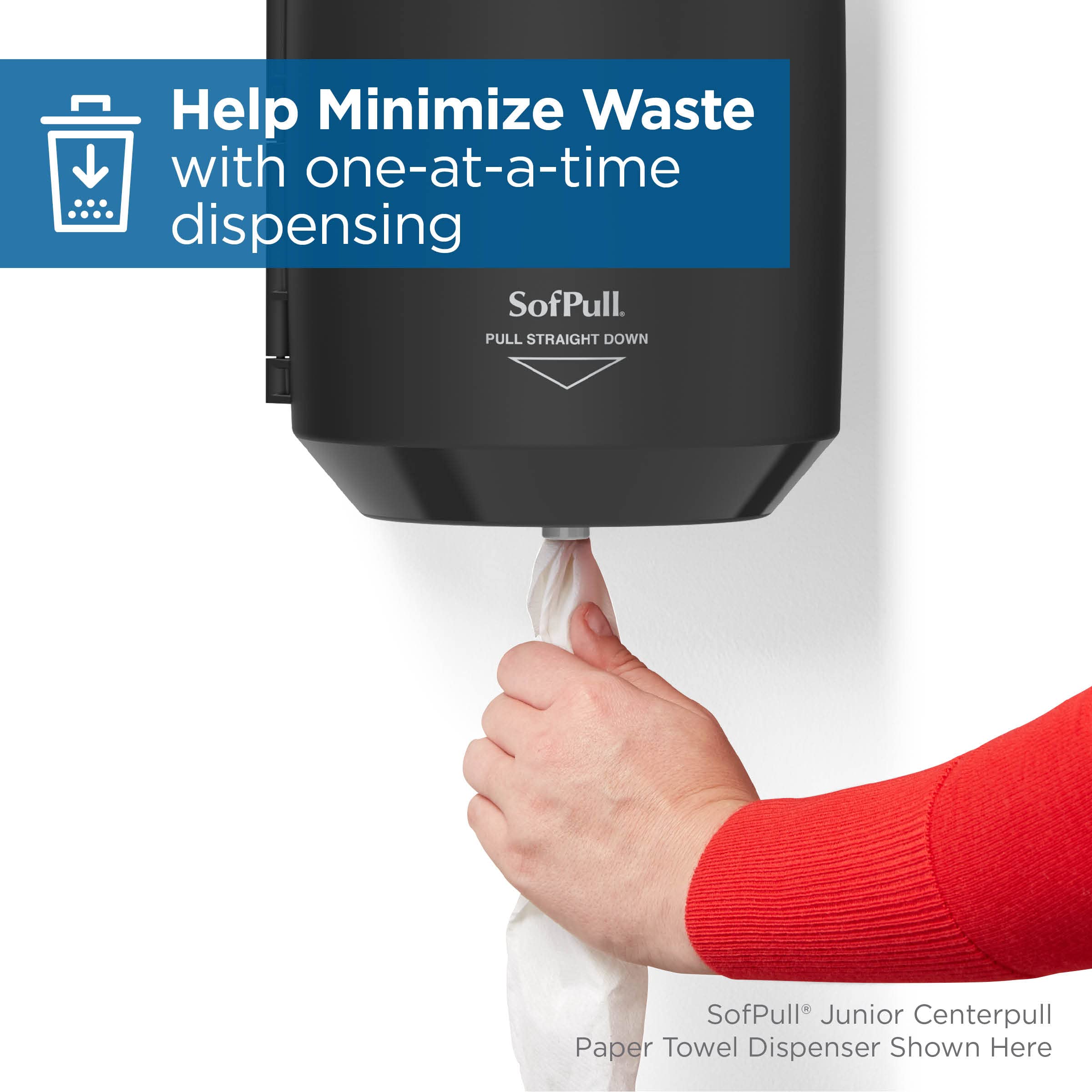 SOFPULL® Large High-Capacity Centerpull Paper Towel Dispenser by GP PRO (Georgia-Pacific) - Black, 1 Dispenser - Ideal for Restaurants, Offices & Commercial Kitchens