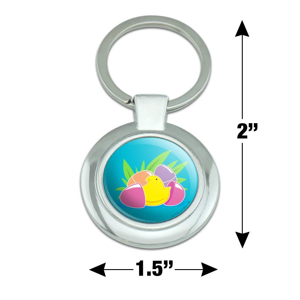 Peeps Hatching Easter Egg Keychain - Classy Chrome Plated Metal Key Ring for Easter Gifts, Party Favors & Spring Decor | Cute Bunny Keychain for Women, Girls, Kids | Easter Basket Stuffers & Holiday Accessories