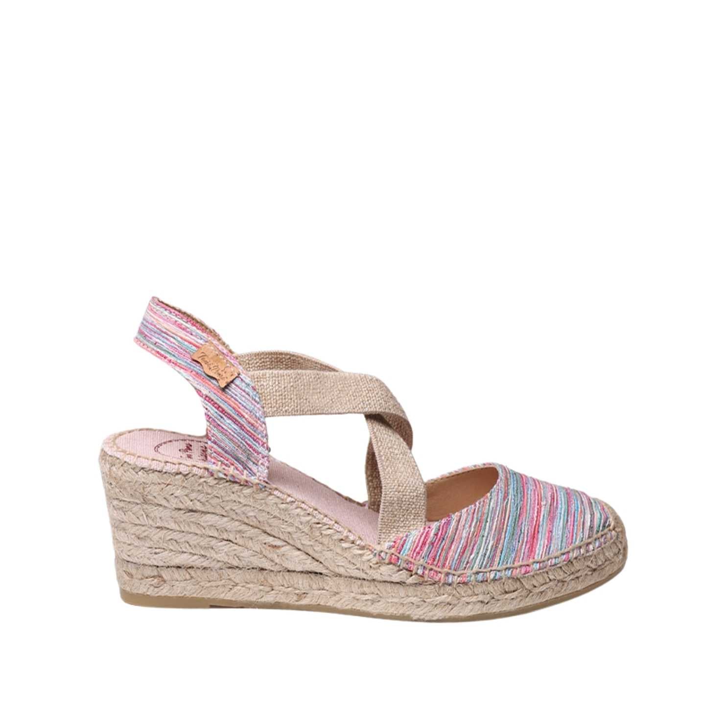 Women's Crossed Strap Fabric Espadrilles - Comfortable Summer Sandals for Beach, Vacation & Casual Outings | Saba RG
