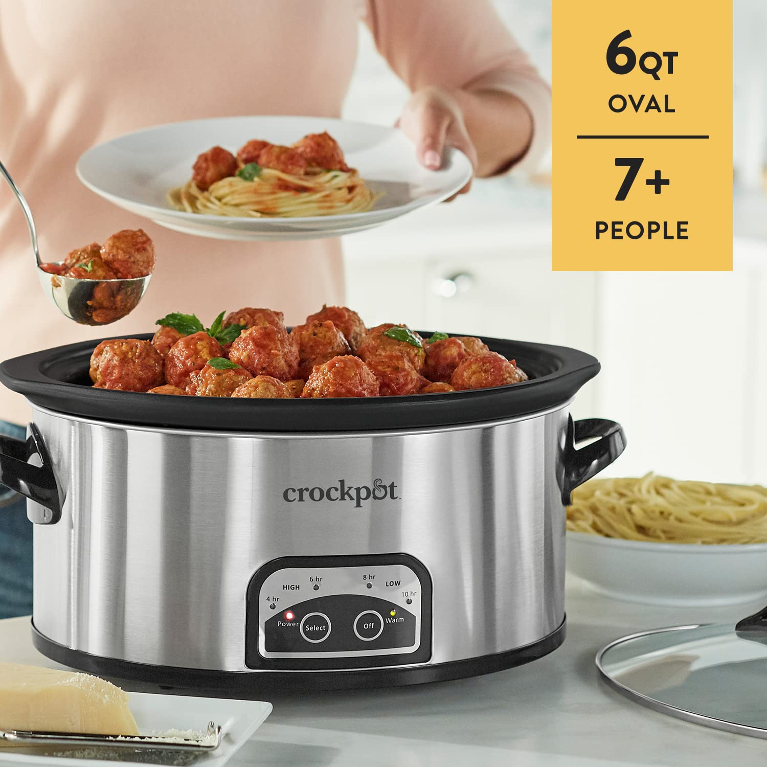 Crock-Pot 6 Quart Programmable Slow Cooker with Digital Timer & Auto Keep Warm - Stainless Steel Electric Crock Pot for Soups, Stews, Chili & Family Dinners