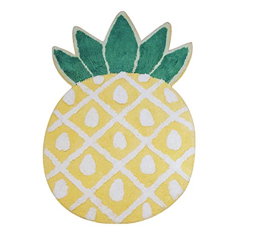 YOUSA Pineapple Shaped Area Rug - Non-Slip Door Mat for Living Room, Bedroom, Entryway - 39.3''x23.2'' - Tropical Home Decor - Perfect for Beach House, Kids Room & Summer Themed Spaces