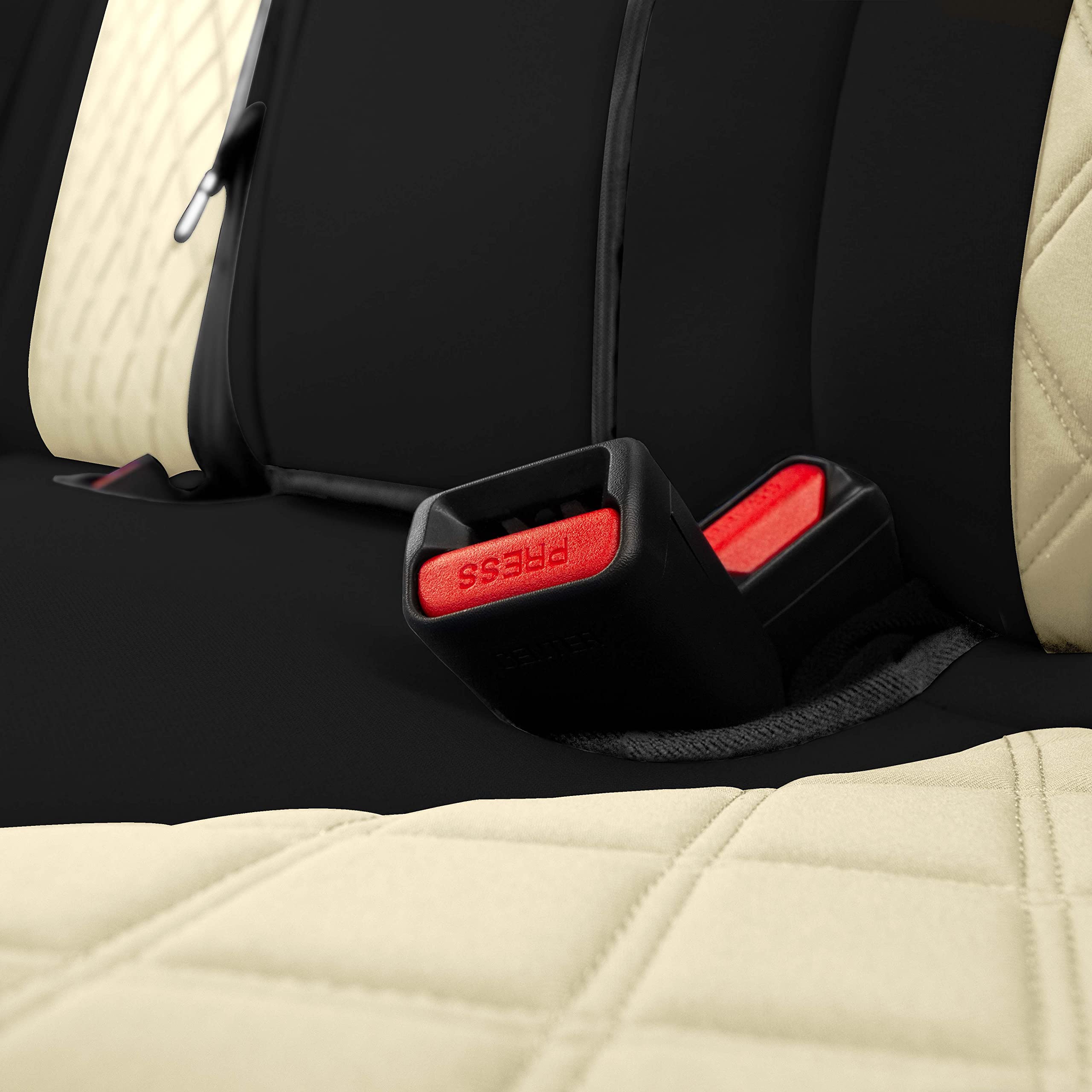 FH Group Custom Fit Seat Covers for 2018-2022 Honda Accord Touring | Sport | Sport SE | EX | EX-L - Waterproof Neoprene Front Seat Covers Set in Beige | Perfect for Daily Commute, Road Trips & Protecting Your Car Seats from Spills and Wear