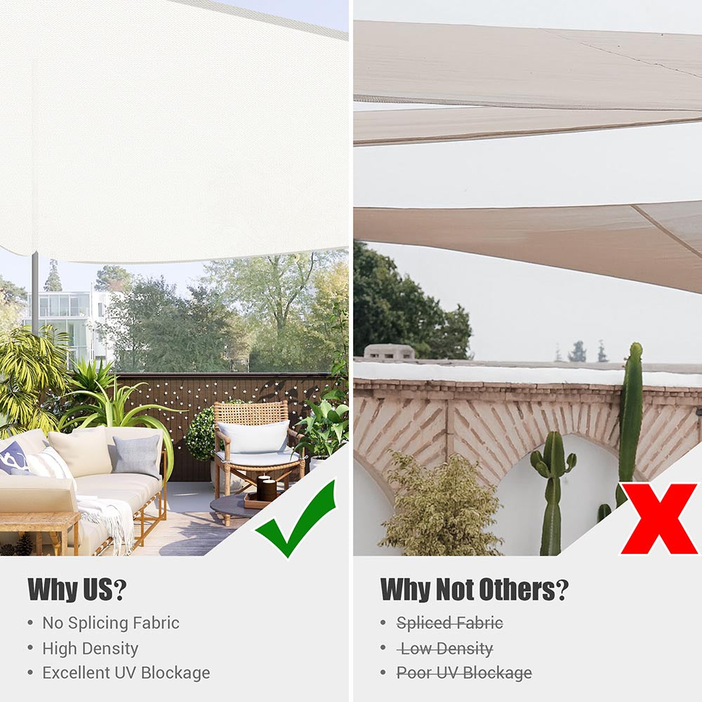 28' Triangle Shade Sail for Patios & Pools - UV Protection Outdoor Canopy for Backyard, Garden, Deck - TheLAShop Premium Sun Shade Cover for Summer Relaxation