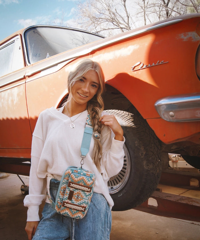 Wrangler Aztec Printed Crossbody Purse - Stylish Boho Shoulder Bag for Women | Perfect for Travel, Shopping & Everyday Use