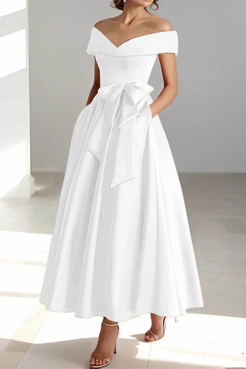 Elegant Off Shoulder Sleeveless Maxi Mother of the Bride Dress CM0332 - Perfect for Weddings, Formal Events & Special Occasions