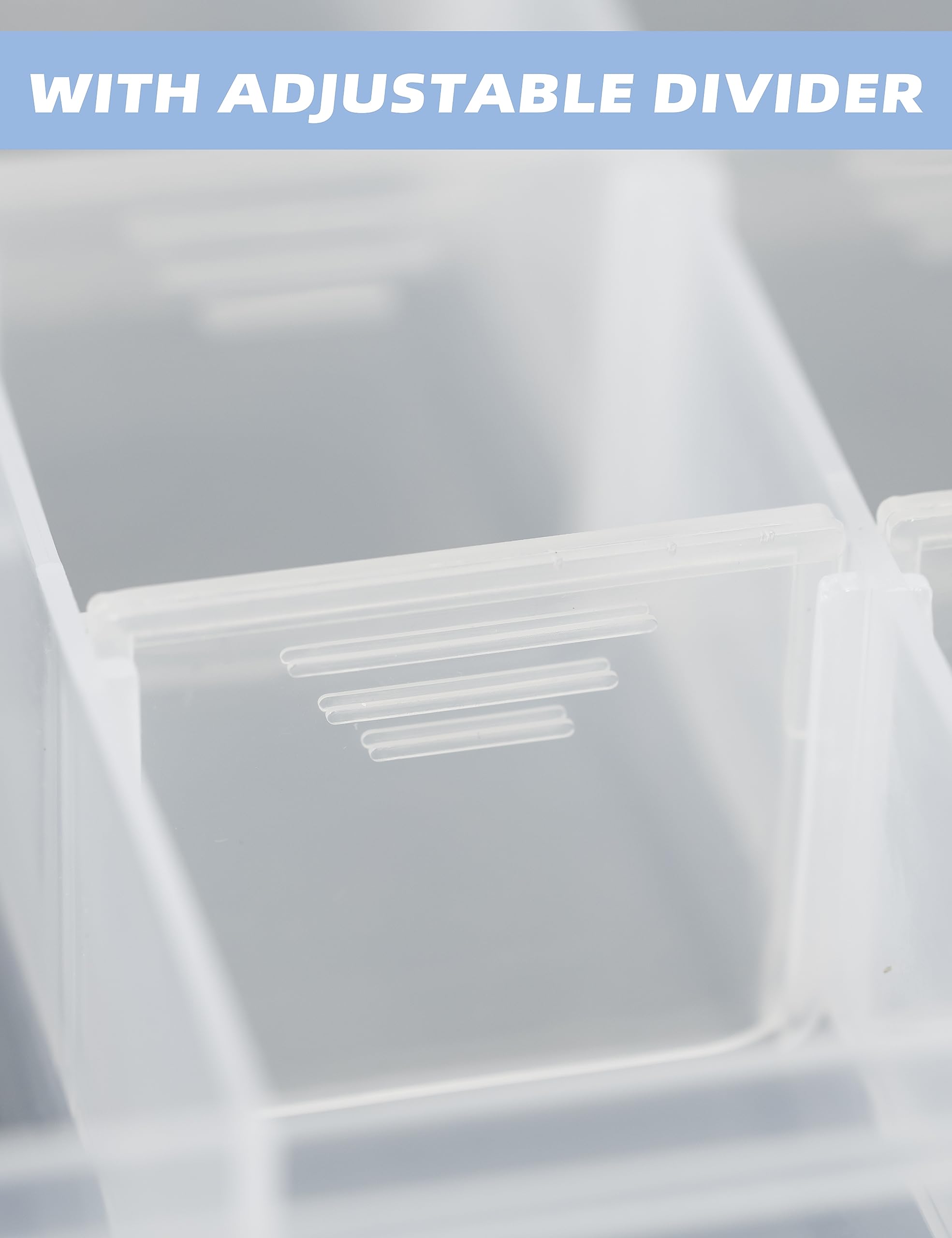 BLUEWING Premium Fishing Tackle Storage Box - Durable Adjustable Dividers Bait & Hook Organizer (8.66x4.33x0.98 Inches, White) - Perfect for Boat, Kayak & Shore Fishing Gear Organization