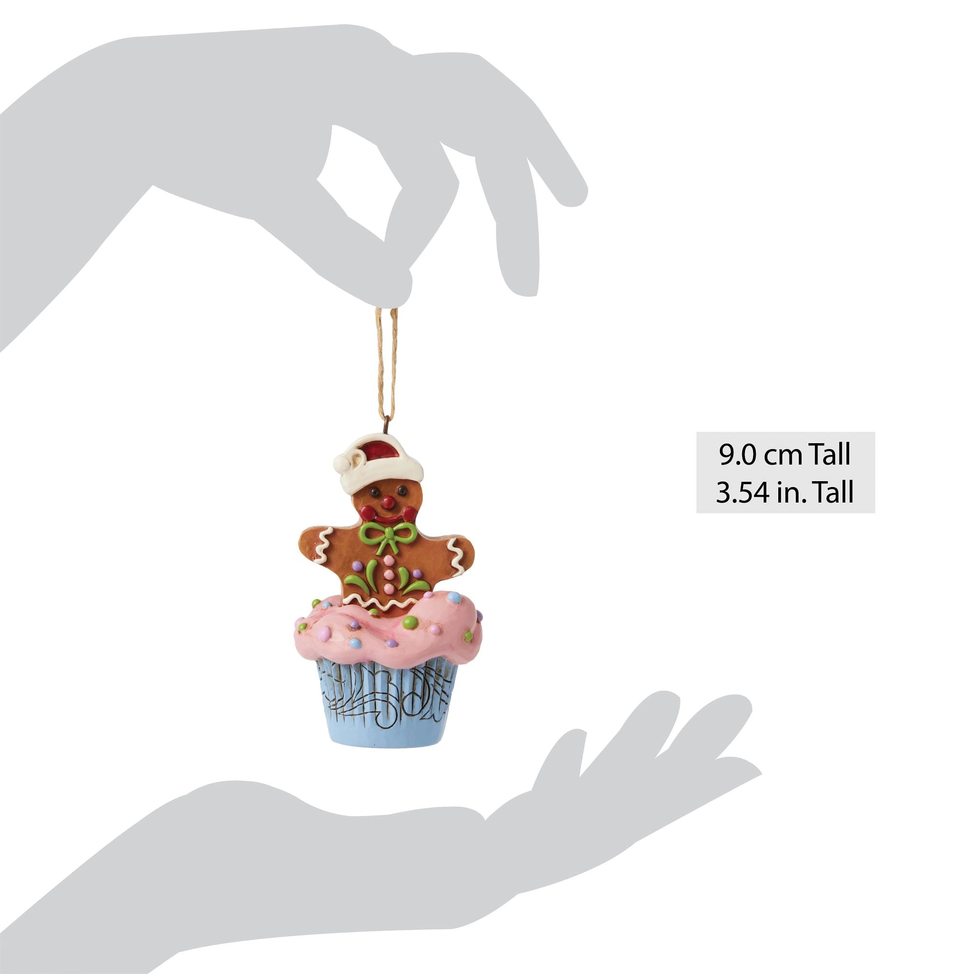 Gingerbread Cupcake Ornament - Christmas Tree Decor, Holiday Baking Party Favors, Festive Home Decoration
