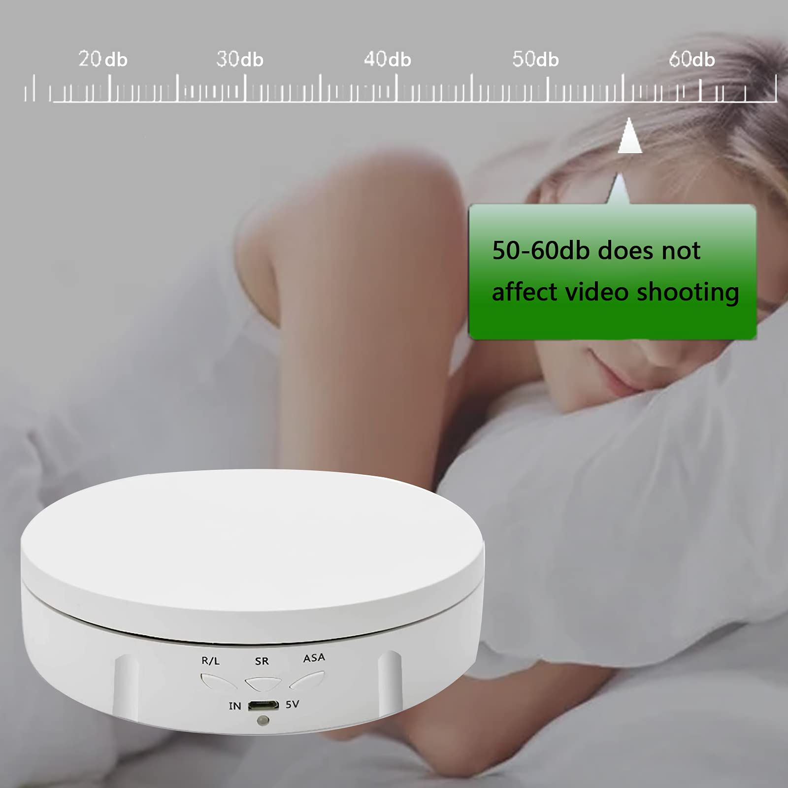 Luolety 360° Motorized Electric Photography Turntable - 10kg Load Capacity Rotating Display Stand with 5 Backgrounds for Jewelry, Watches & Product Photography | Perfect for Live Videos, E-commerce Listings & Social Media Content Creation