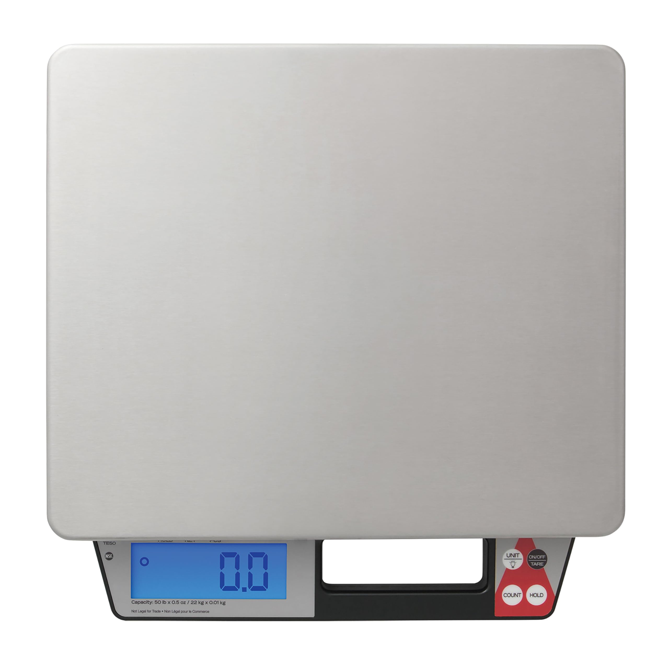 Taylor TE50 50lb Digital Food Scale with Handle - Stainless Steel Commercial Kitchen Scale for Portion Control, Inventory & Postal Weighing | Tare & Hold Functions | NSF Certified | Ideal for Restaurants, Bakeries & Shipping Businesses