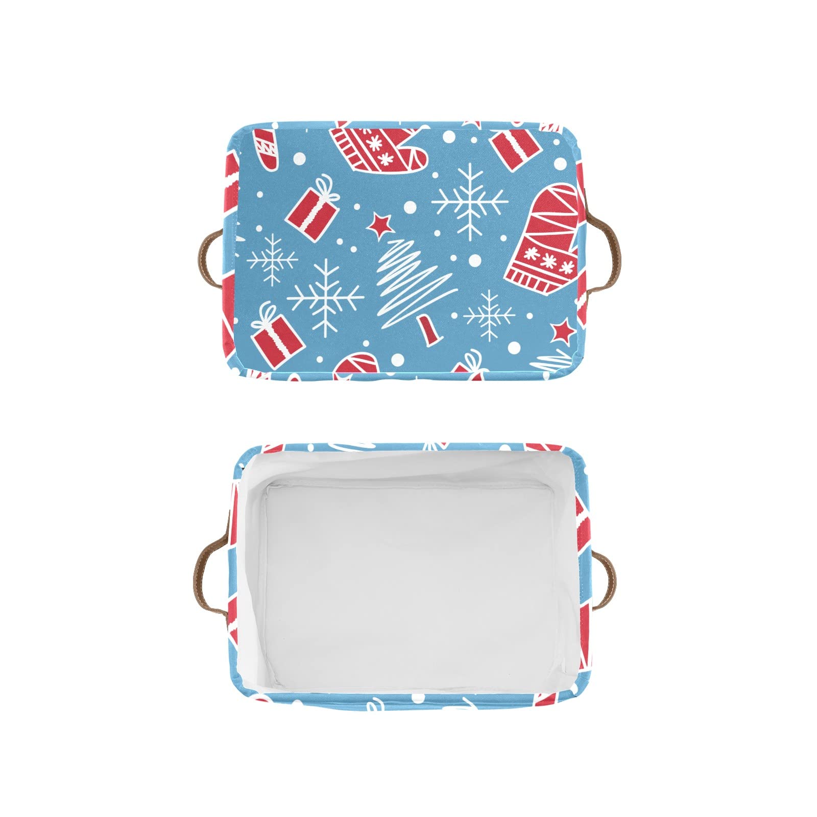 Deven Christmas Trendy Blue Personalized Large Storage Baskets with Handles - 2 Pack Organizing Bins for Shelves, Closet, Toys, Bathroom & Nursery - Perfect for Home Organization & Holiday Decor