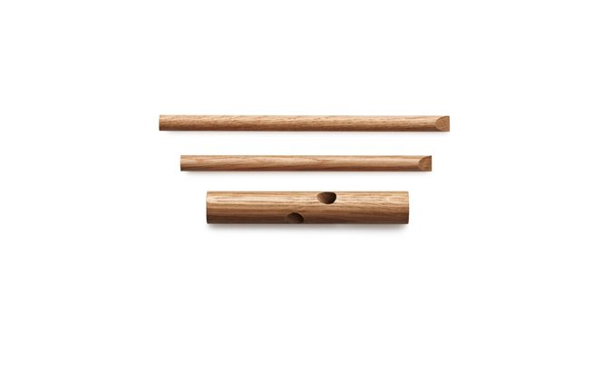 NORMANN COPENHAGEN Wooden Sticks Hooks - Set of 2 Natural Wall Hooks for Hanging Coats, Hats & Towels - Perfect for Entryway, Bathroom & Bedroom Organization
