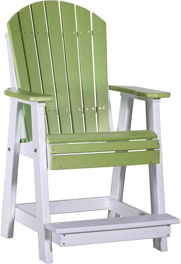 Luxcraft Recycled Plastic Counter Height Adirondack Chair Set - Outdoor Patio, Garden, Balcony Furniture for Relaxing & Entertaining