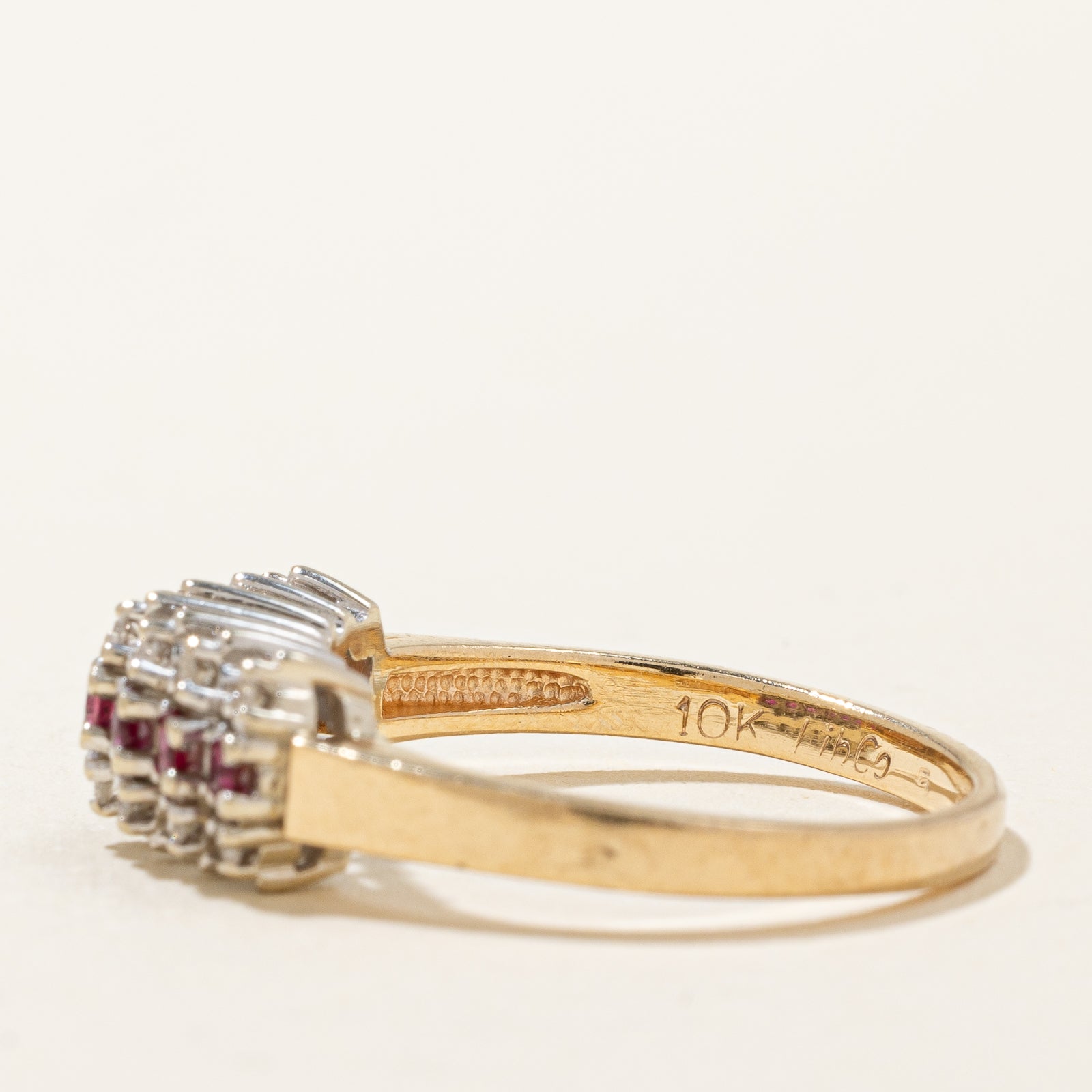 Exquisite Ruby and Diamond Row Ring - 0.18ctw Ruby & 0.10ctw Diamond - Size 6.5 - Elegant Jewelry for Anniversary, Engagement or Special Occasion Gifts