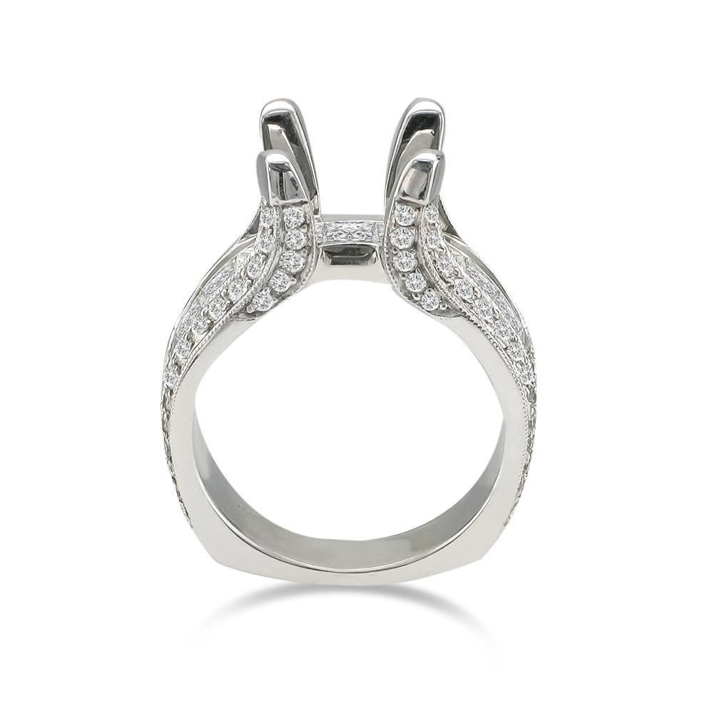 18KT 1.85 CTW Diamond Engagement Ring Setting - Fits 2 CT Round or 2.50 CT Princess Cut Diamonds - Perfect for Proposals, Weddings & Anniversary Gifts