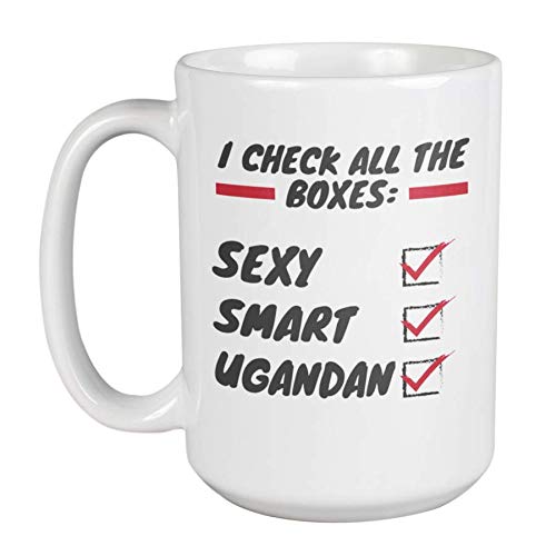 Stylish African Pride Print Coffee & Tea Mug - 15oz Uganda Themed Ceramic Cup for Home & Office Decor | Perfect Gift for Ugandan Culture Lovers