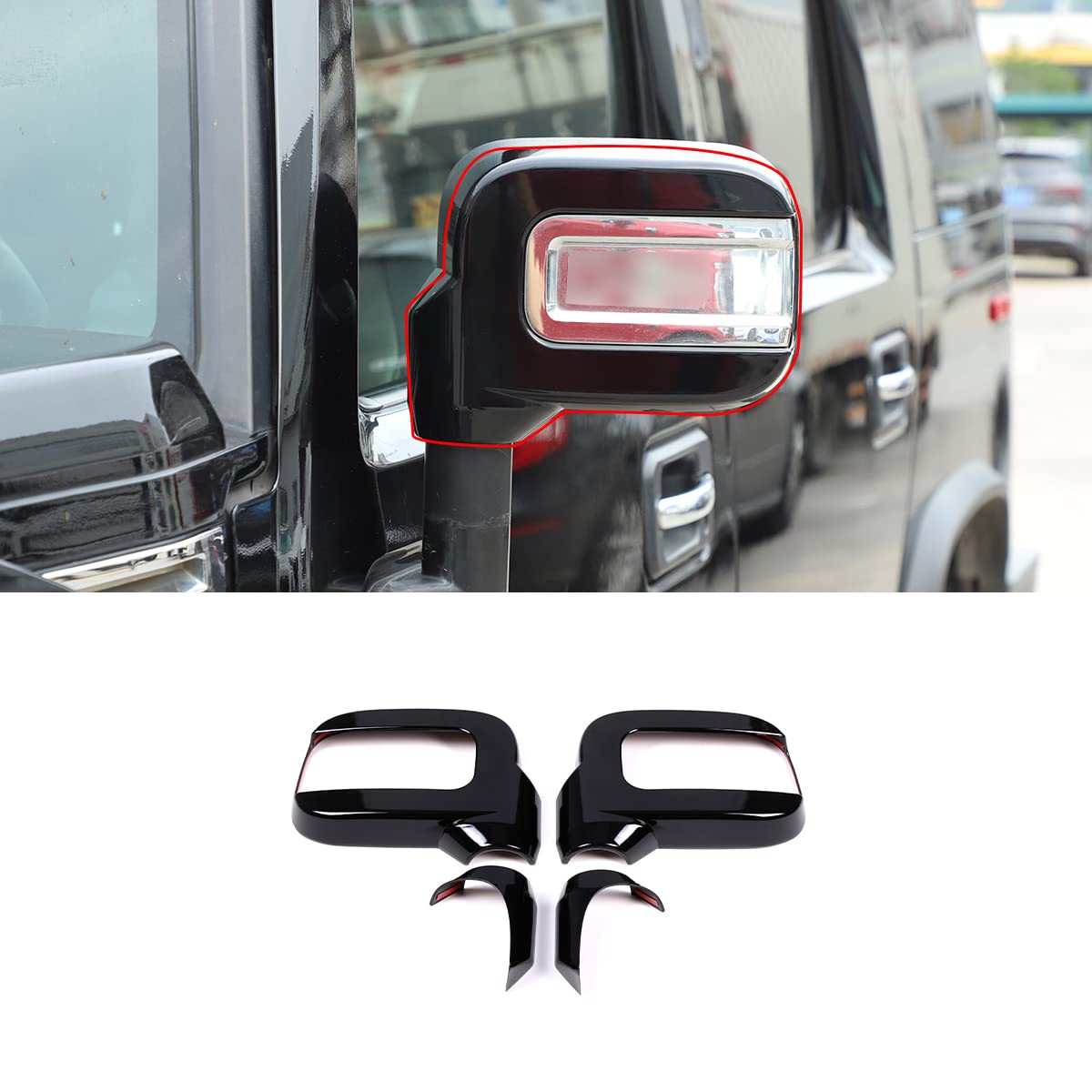 2022 Honda Civic Car Door Rear View Mirror Cover - Exterior Side Mirror Caps (Without Turn Signal) | Durable Protection & Style Upgrade for Daily Commute & Road Trips