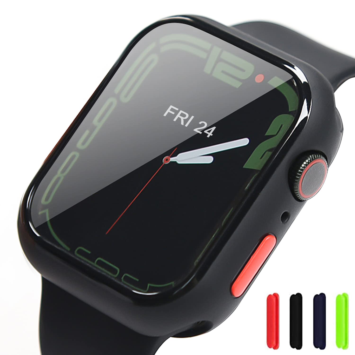 iTecFree 2 Pack Apple Watch Case - TPU Soft Case & PC Hard Bumper with Built-in Tempered Glass Screen Protector | 360 Full Body Protective Cover for iWatch SE Series 8/7/6/5/4 (44mm/45mm, Black) | Perfect for Workouts, Outdoor Activities & Daily Wear