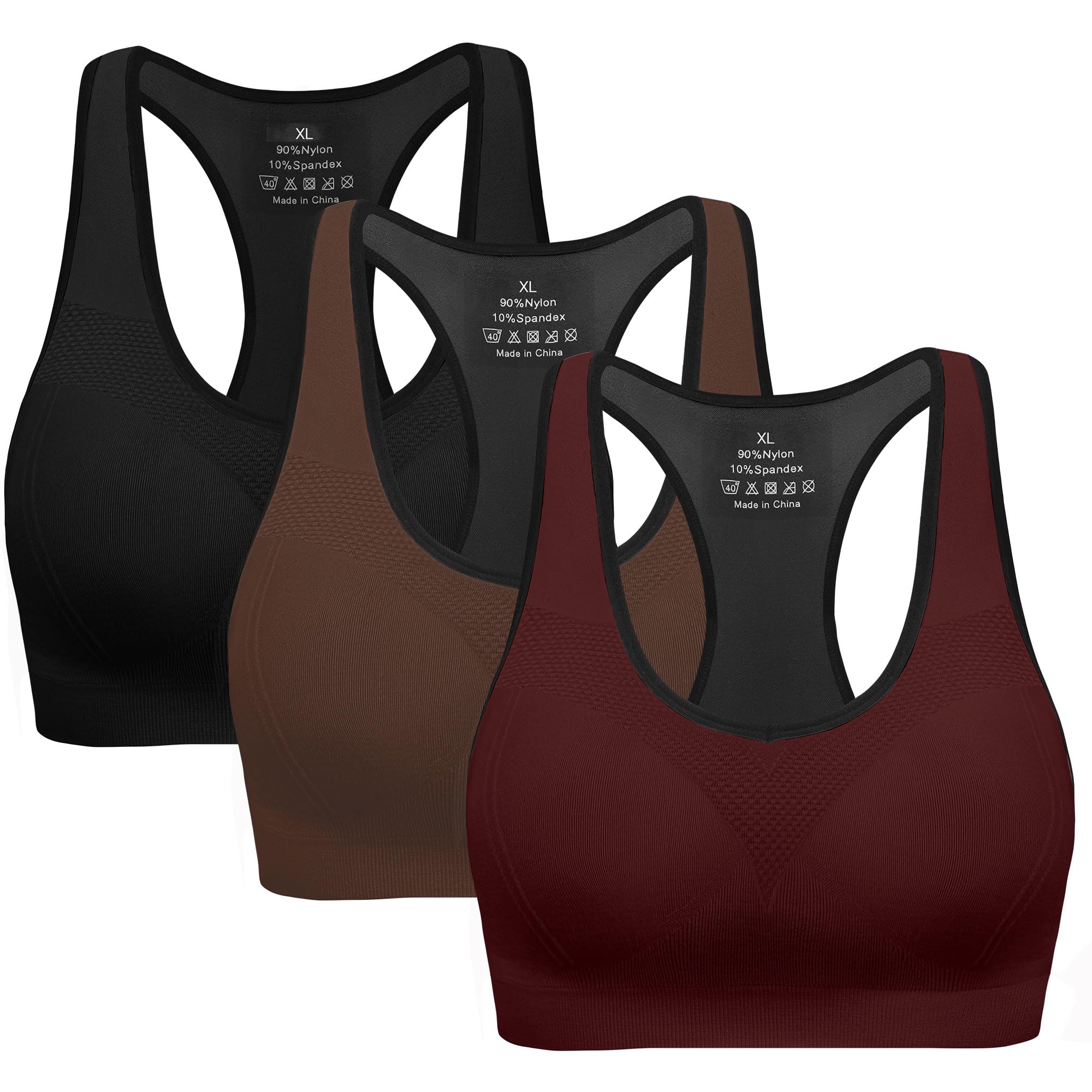 High Impact Racerback Sports Bras for Women with Removable Pads - Supportive Workout Bra for Running, Yoga & Gym - Moisture Wicking Athletic Tank Top for Active Lifestyles