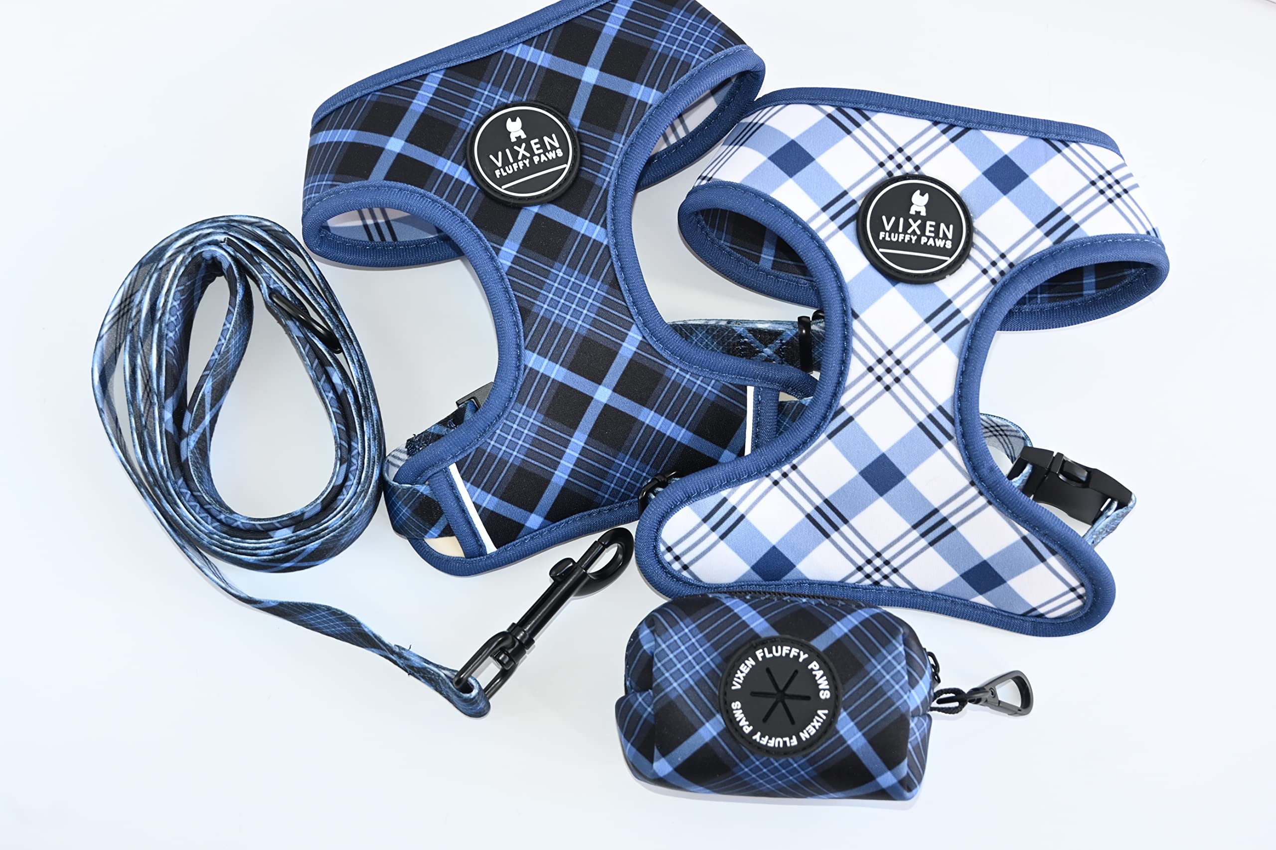 Reversible Dog Harness & Cat Harness - Adjustable Pet Safety Vest in Blue | Perfect for Walking, Hiking & Outdoor Adventures