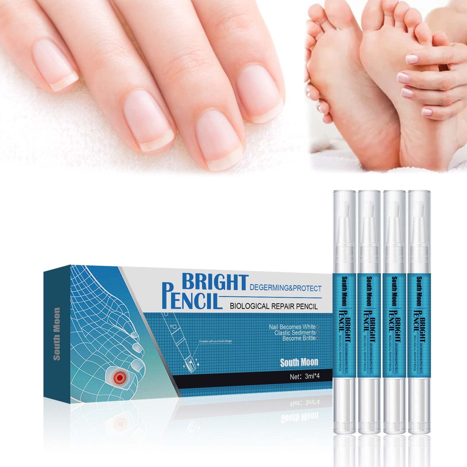 Nail Repair Pen Set - 4 Pcs Nail Treatment for Damaged & Discolored Nails, Toenail Renewal & Restoration Solution - Portable Nail Care Kit for Home, Travel & Salon Use