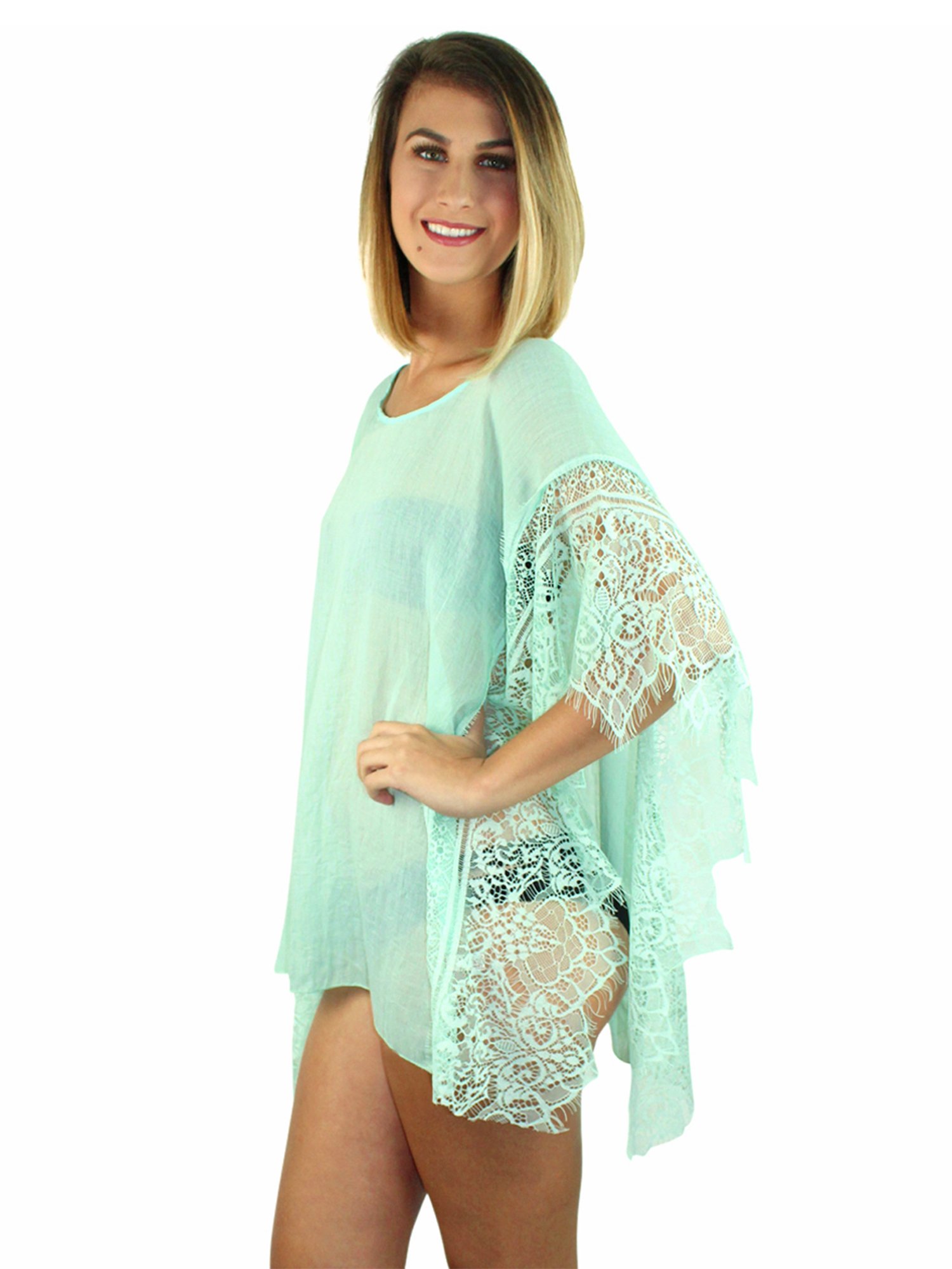 Sheer Romantic Beach Cover Up Swimsuit Cover Up - Lightweight & Flowy Swimwear Cover for Women - Perfect for Beach, Pool, Vacation & Summer Outfits