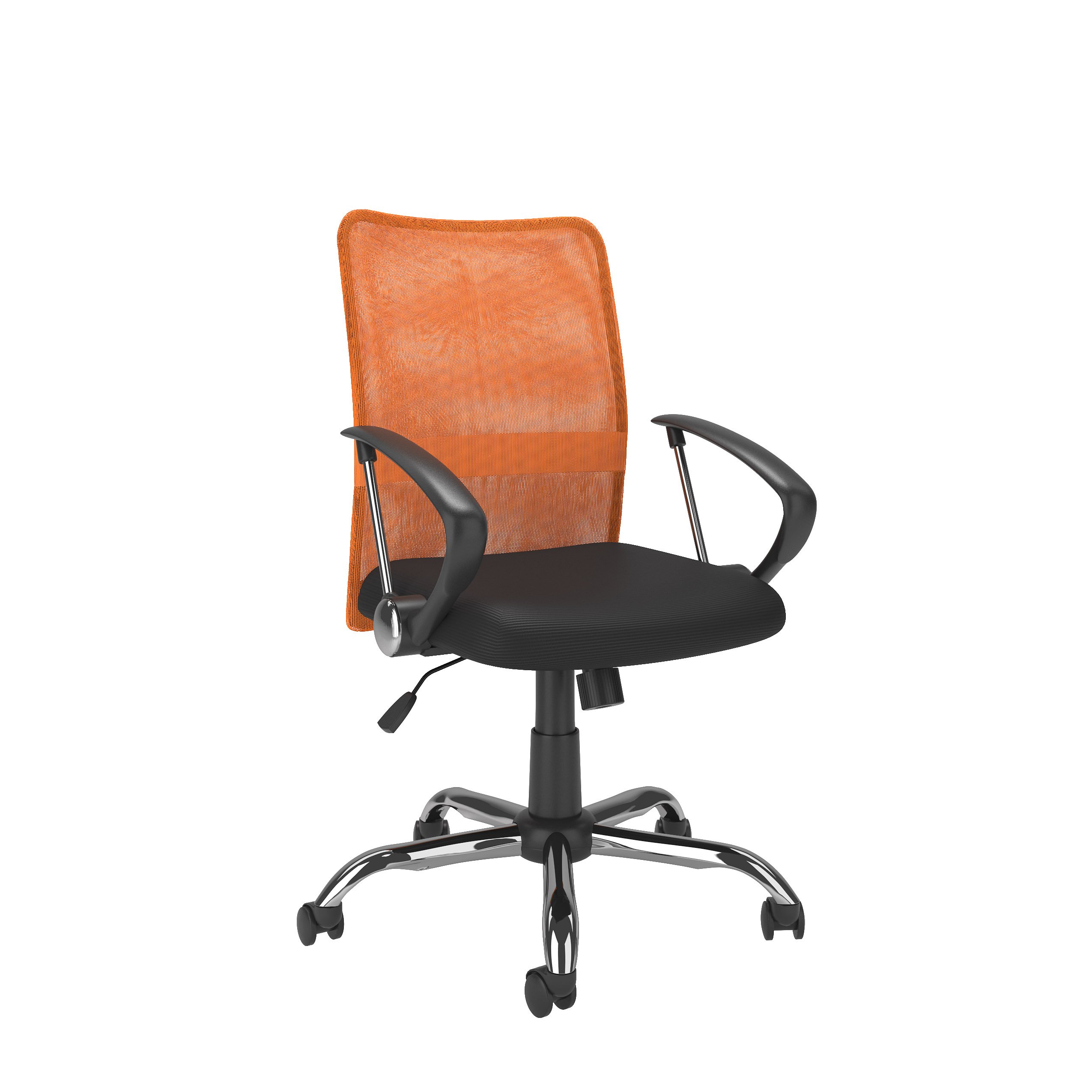 CorLiving Ergonomic Office Chair with Adjustable Height - Comfortable Mesh Back & Orange PU Seat for Home & Workspace - Ideal for Long Hours of Sitting, Gaming & Remote Work