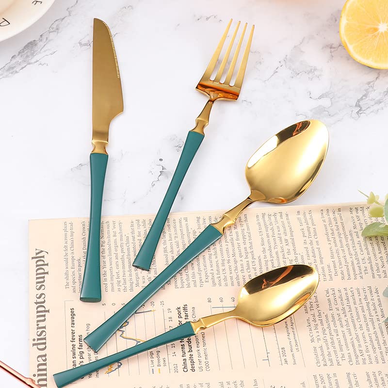 24-Piece Stainless Steel Silverware Set - Mirror Polished Flatware Cutlery for Dining, Includes Knives, Forks & Spoons - Dishwasher Safe Gray Tableware Set for Restaurants, Dinner Parties & Home Use