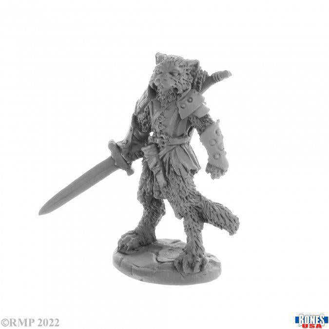 Catfolk Fighter Mal Action Figure (30058) - Collectible Fantasy RPG Miniature for Tabletop Gaming & Display