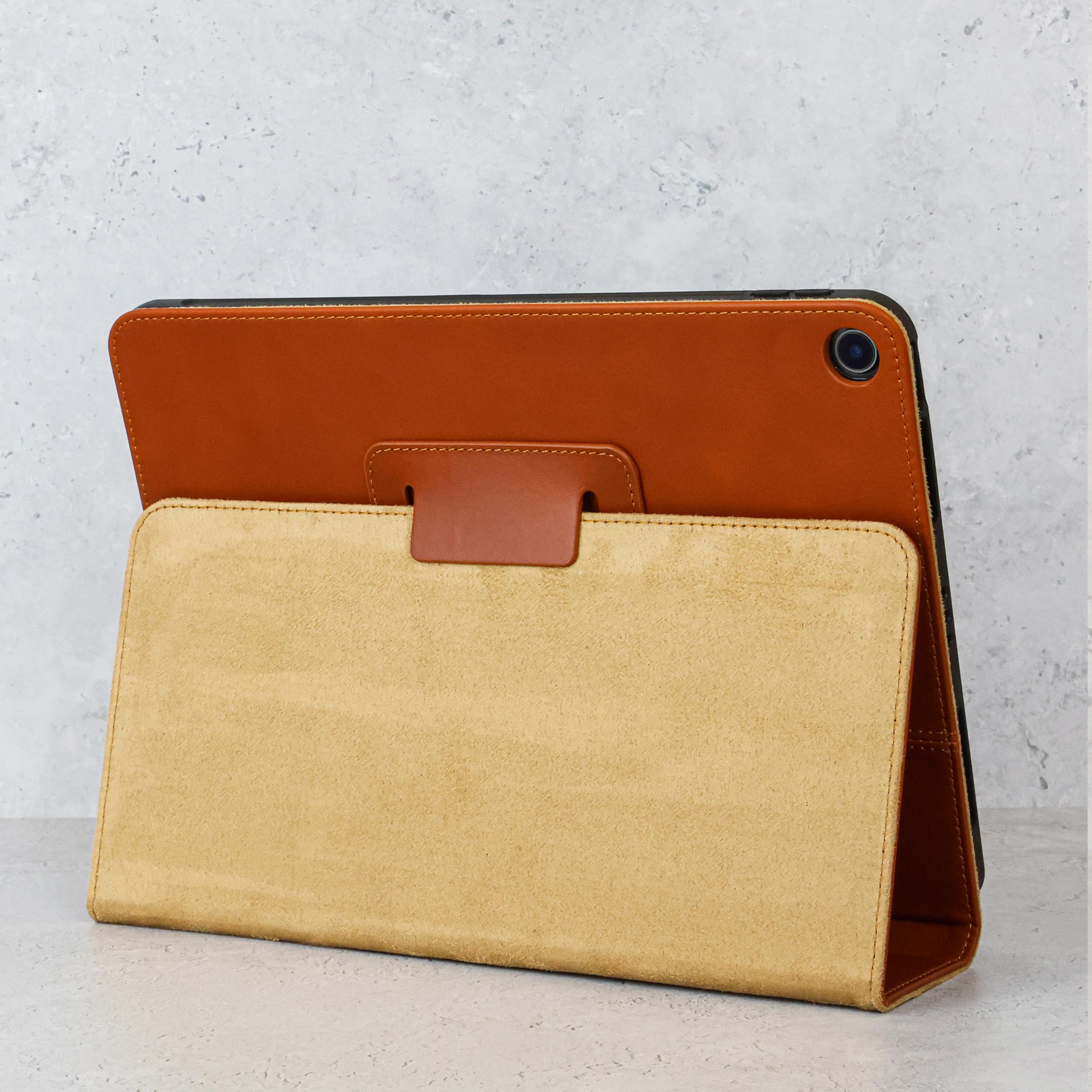 Premium Italian Leather iPad 10.2 Case for 7th/8th/9th Gen (2019-2021) - Slim Luxury Smart Folio Cover with Dual Stand & Auto Sleep/Wake - Perfect for Work, Travel & Home Use (Tan)
