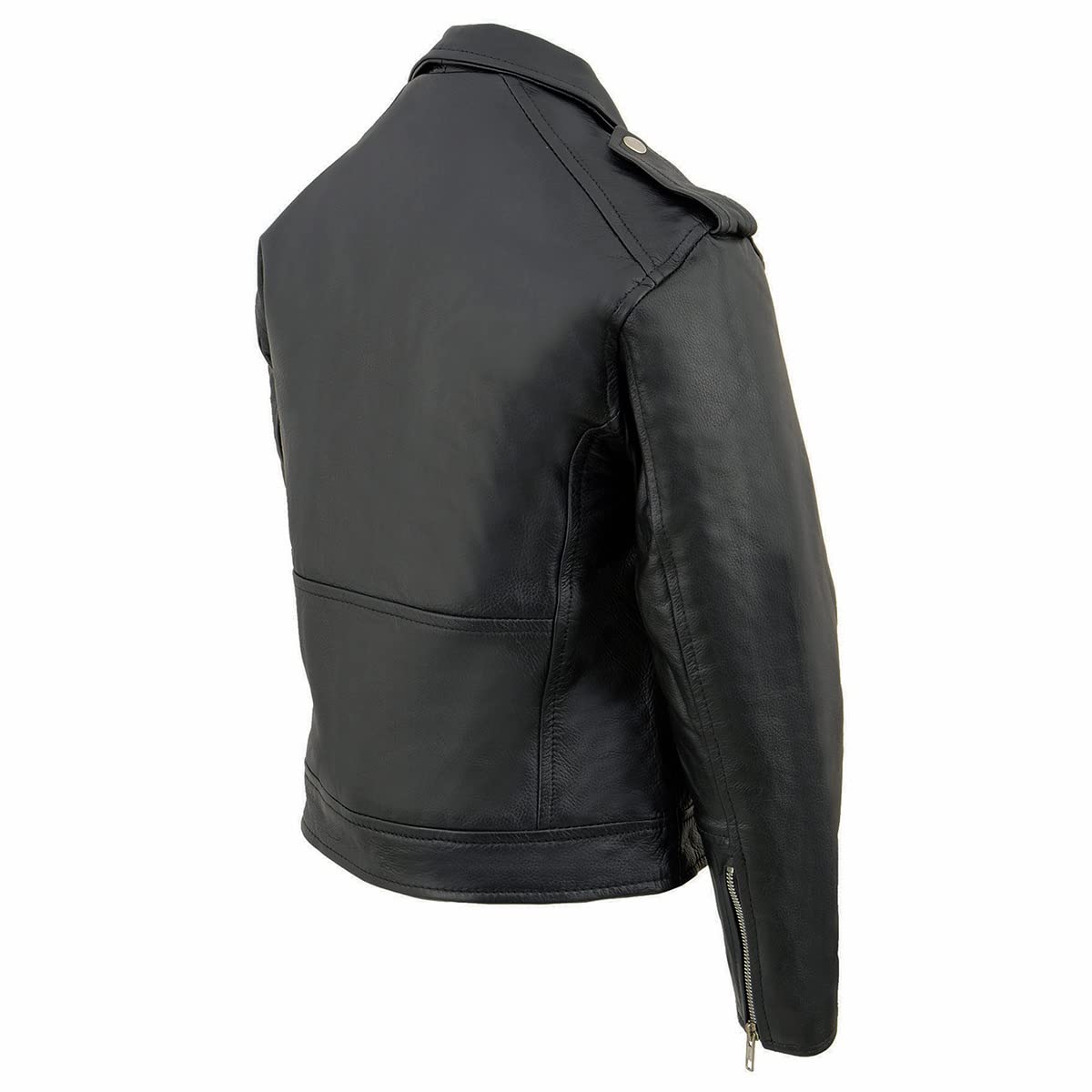 Milwaukee Leather LKK1920 Boys Black Classic Biker Jacket with Patch Pockets | Motorcycle Riding Jacket for Teens & Youth | Perfect for Riding, Casual Wear & Outdoor Activities