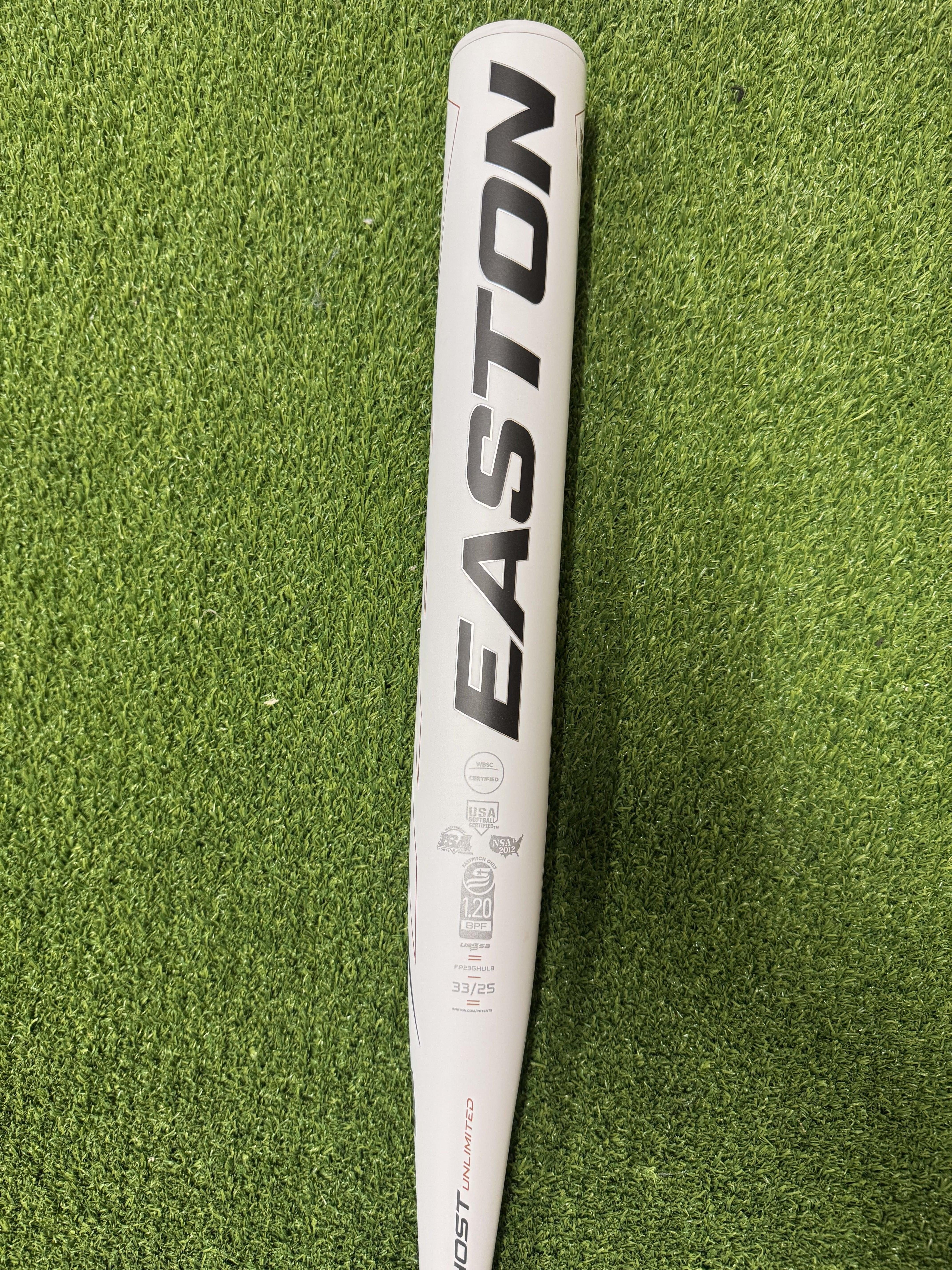 Easton Ghost Unlimited 8 USSSA/ASA Dual Stamp Fastpitch Softball Bat - FP23GHUL8 33/25 [BLEM UB16] - Perfect for Competitive Fastpitch Games & Training Sessions