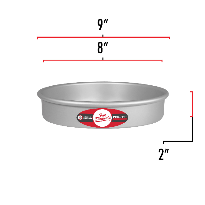 Fat Daddio's Pro Series 2-Inch Height Round Cake Pan - Professional Baking for Cakes, Cupcakes & Desserts - Perfect for Home Bakers & Pastry Chefs