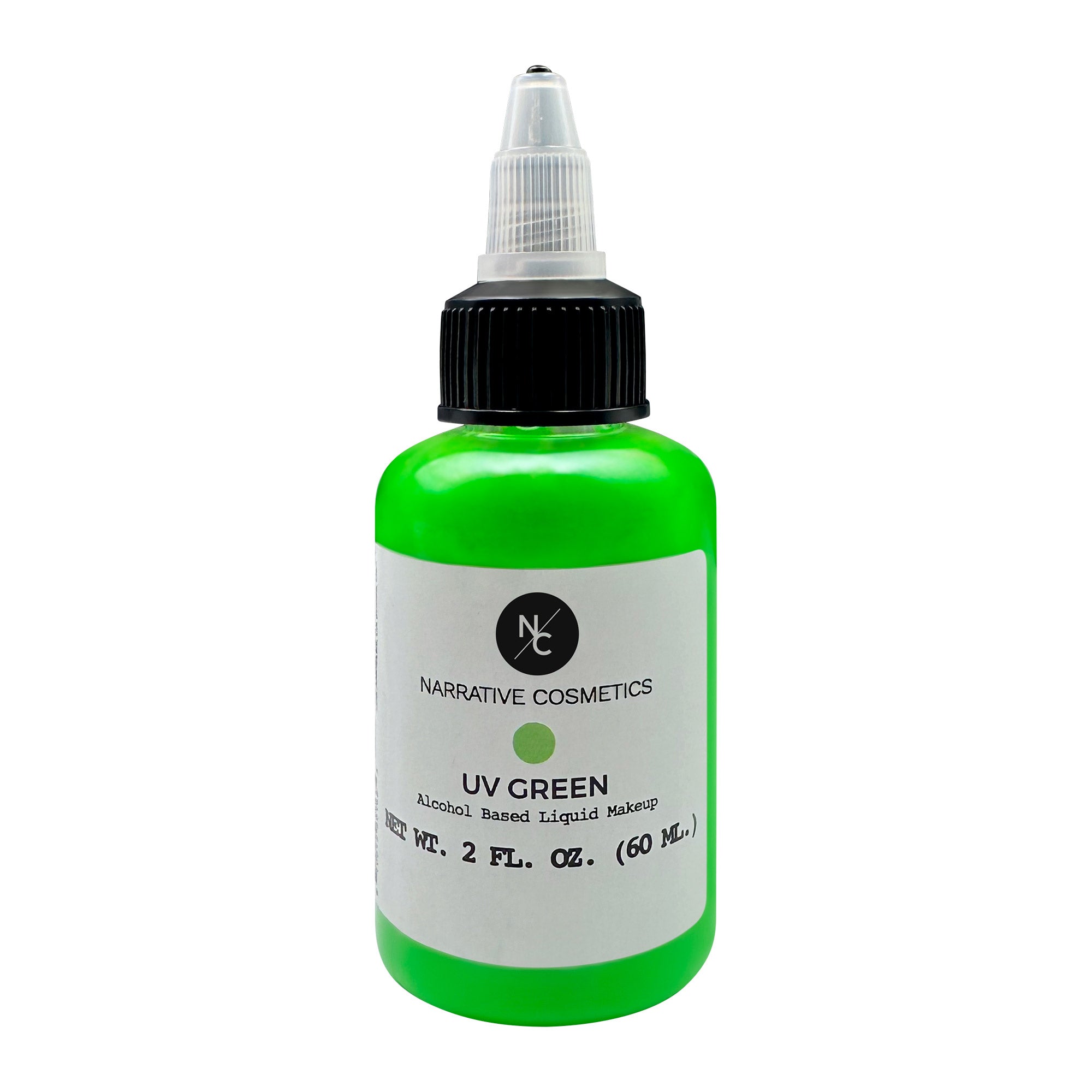 UV Fluorescent Alcohol Airbrush Paints - 2 fl oz (60ml) for Airbrush Art, Tattoo Practice & Body Painting - Glow Under Black Light for Night Events & Halloween Makeup