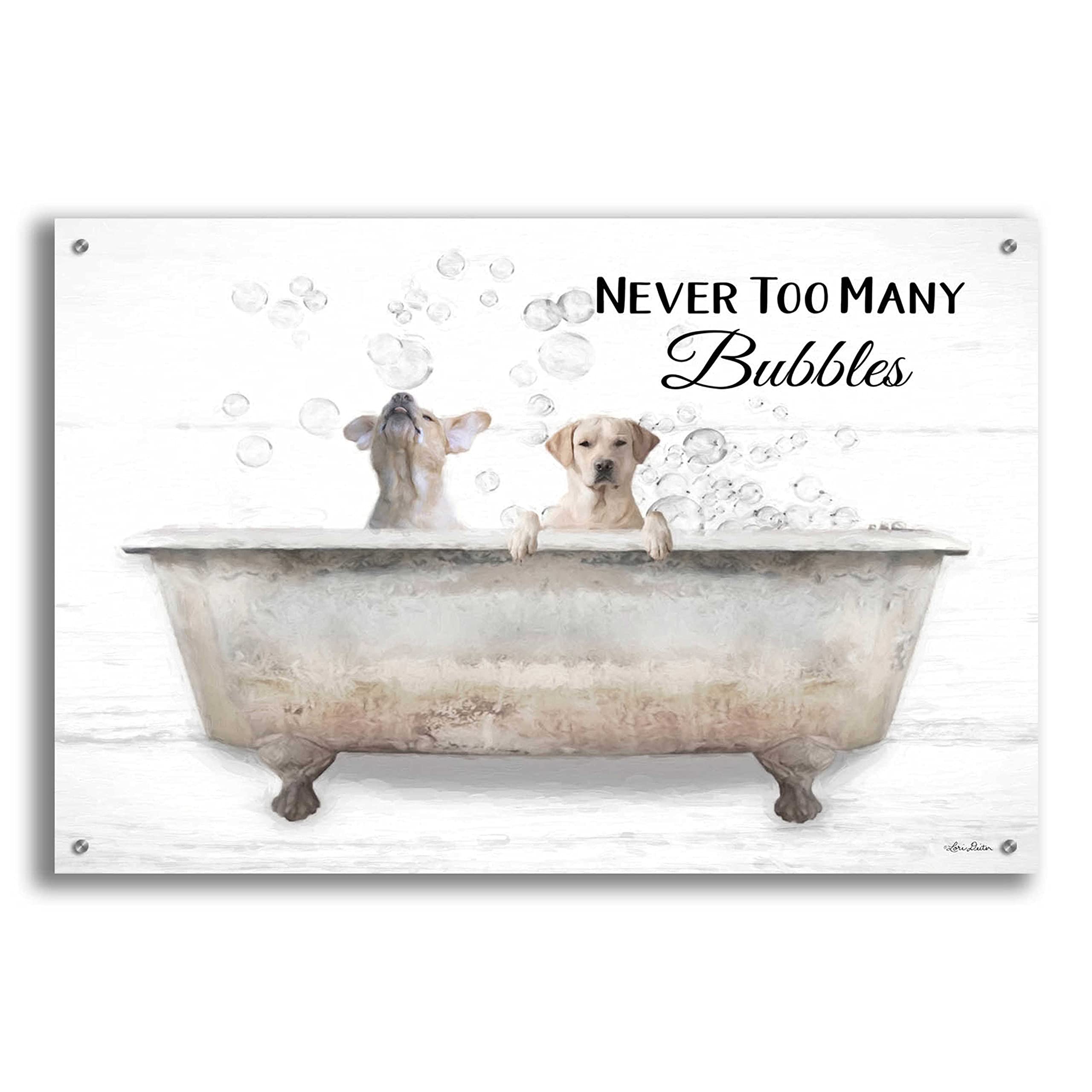 Lori Deiter 'Never Too Many Bubbles' Acrylic Glass Wall Art - 36x24 Inches Modern Abstract Painting for Living Room, Bedroom & Office Decor