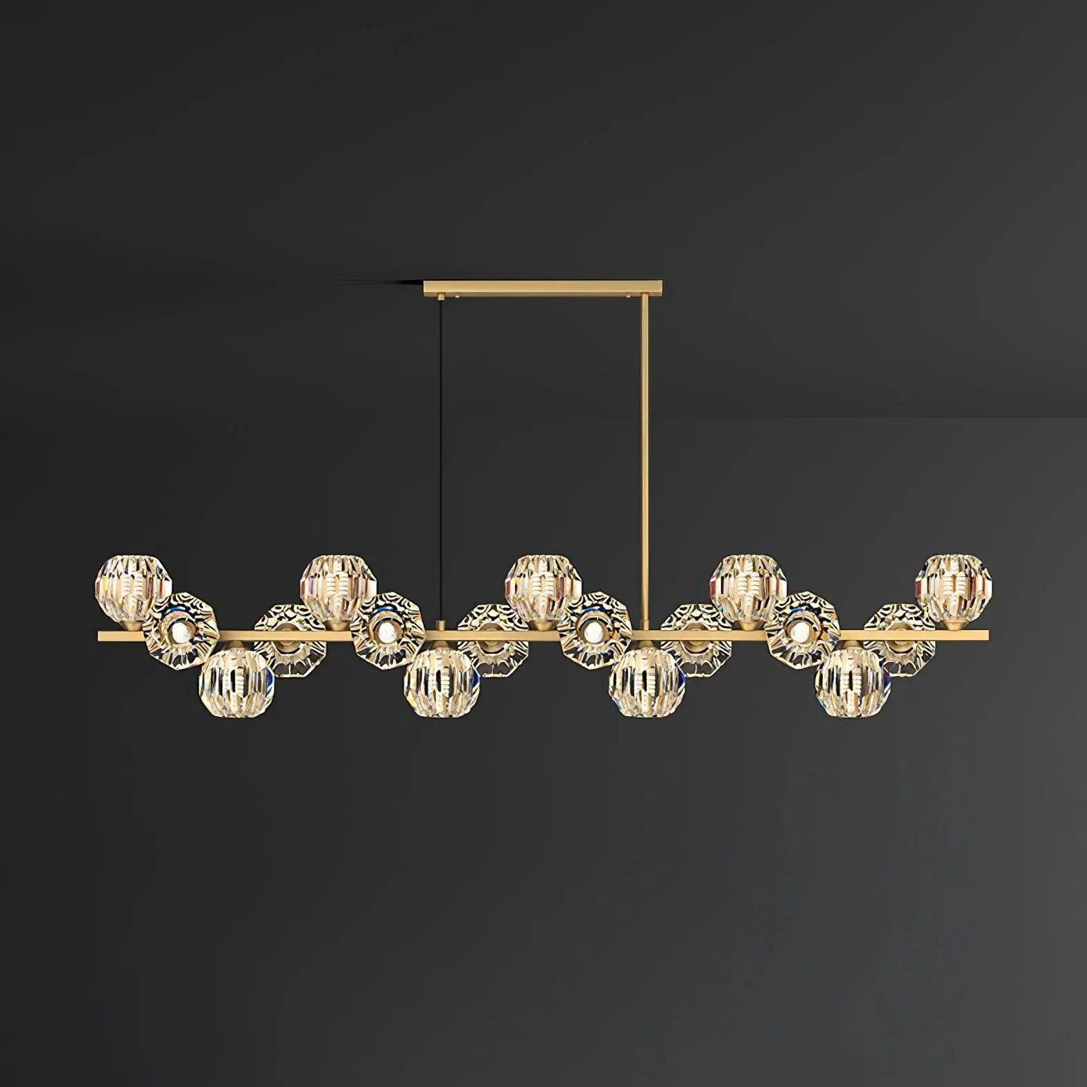 Modern Multi Circular Transparent Glass Ball Linear Pendant Light - Elegant Dining Room & Kitchen Island Lighting Fixture for Home Decor